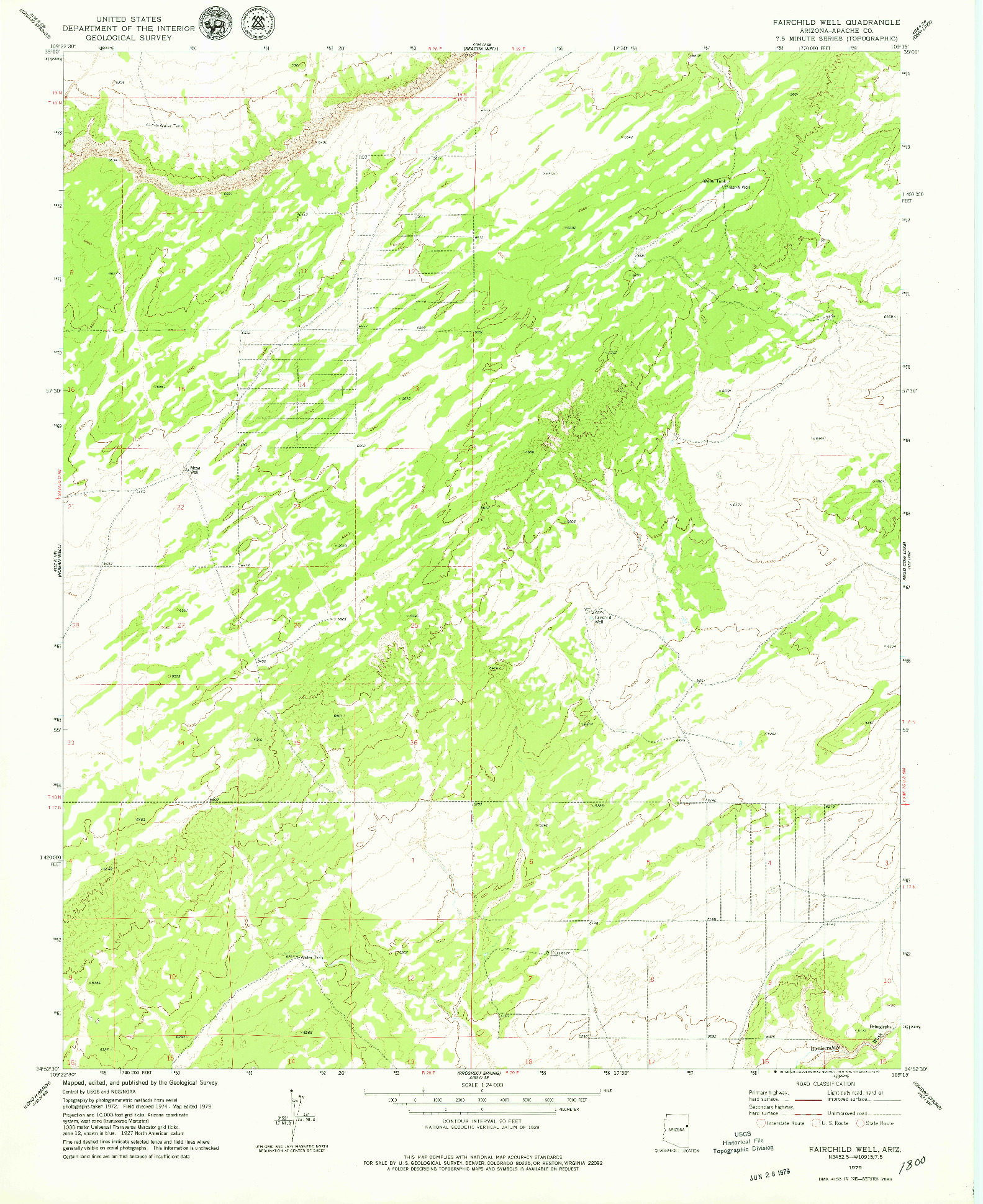 USGS 1:24000-SCALE QUADRANGLE FOR FAIRCHILD WELL, AZ 1979