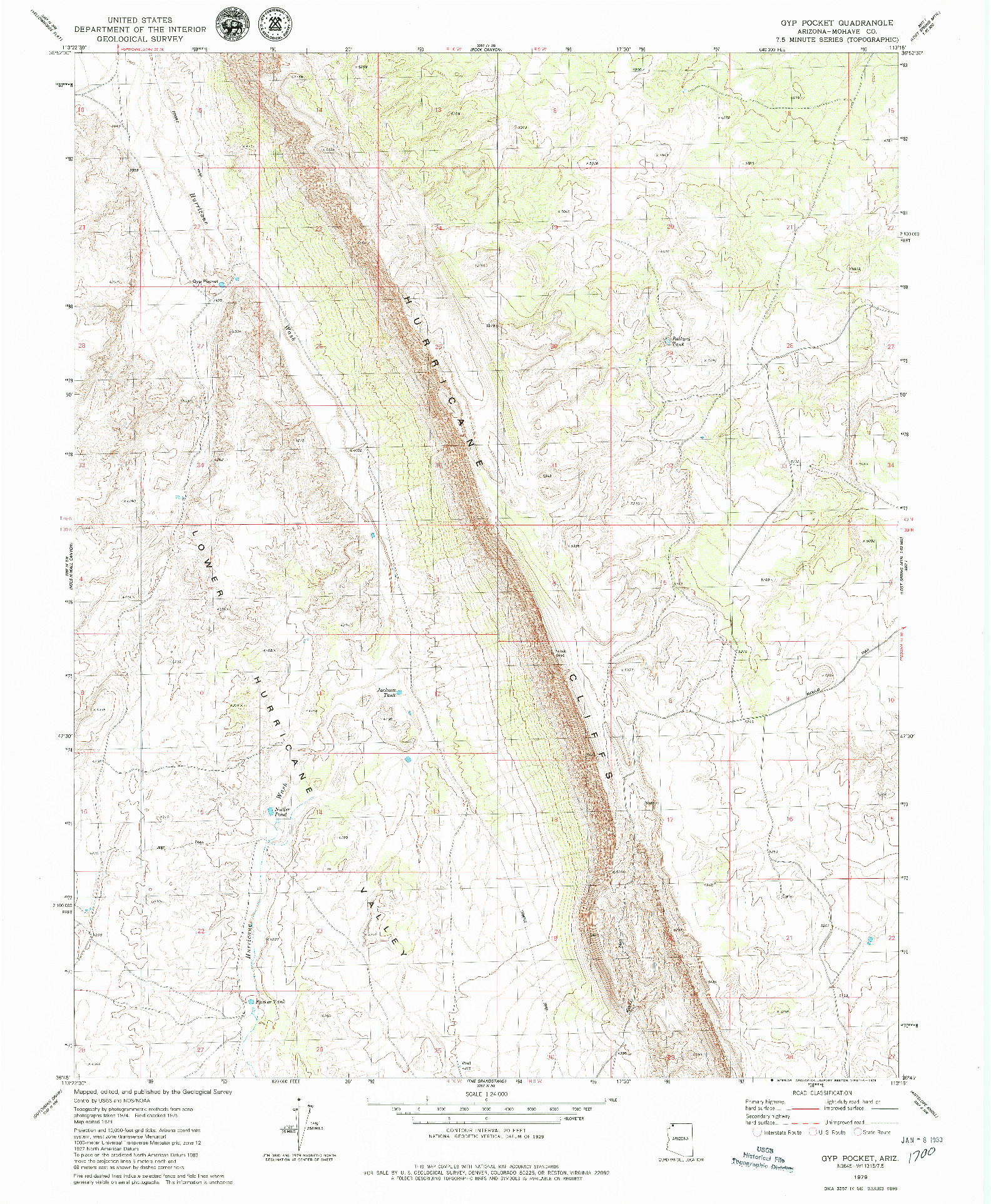 USGS 1:24000-SCALE QUADRANGLE FOR GYP POCKET, AZ 1979