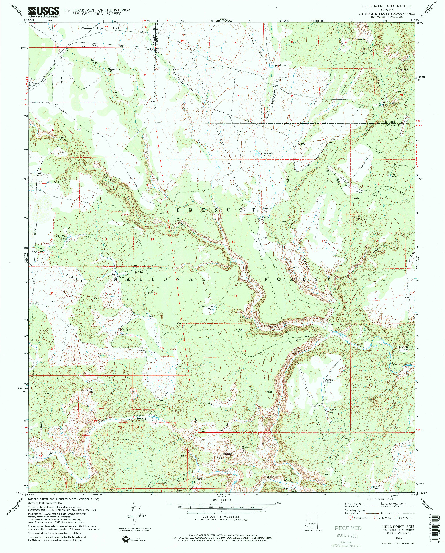 USGS 1:24000-SCALE QUADRANGLE FOR HELL POINT, AZ 1979