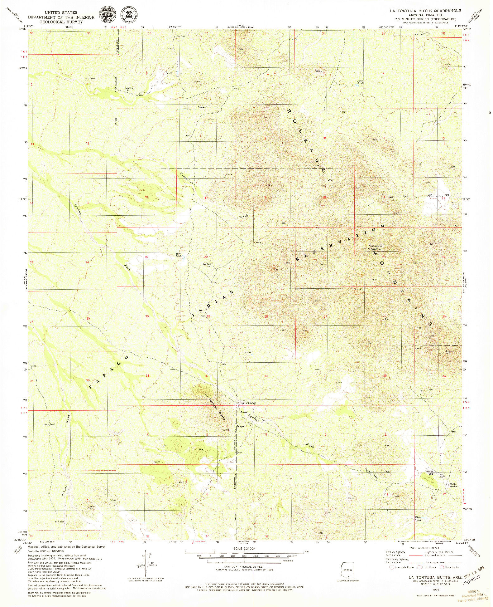 USGS 1:24000-SCALE QUADRANGLE FOR LA TORTUGA BUTTE, AZ 1979