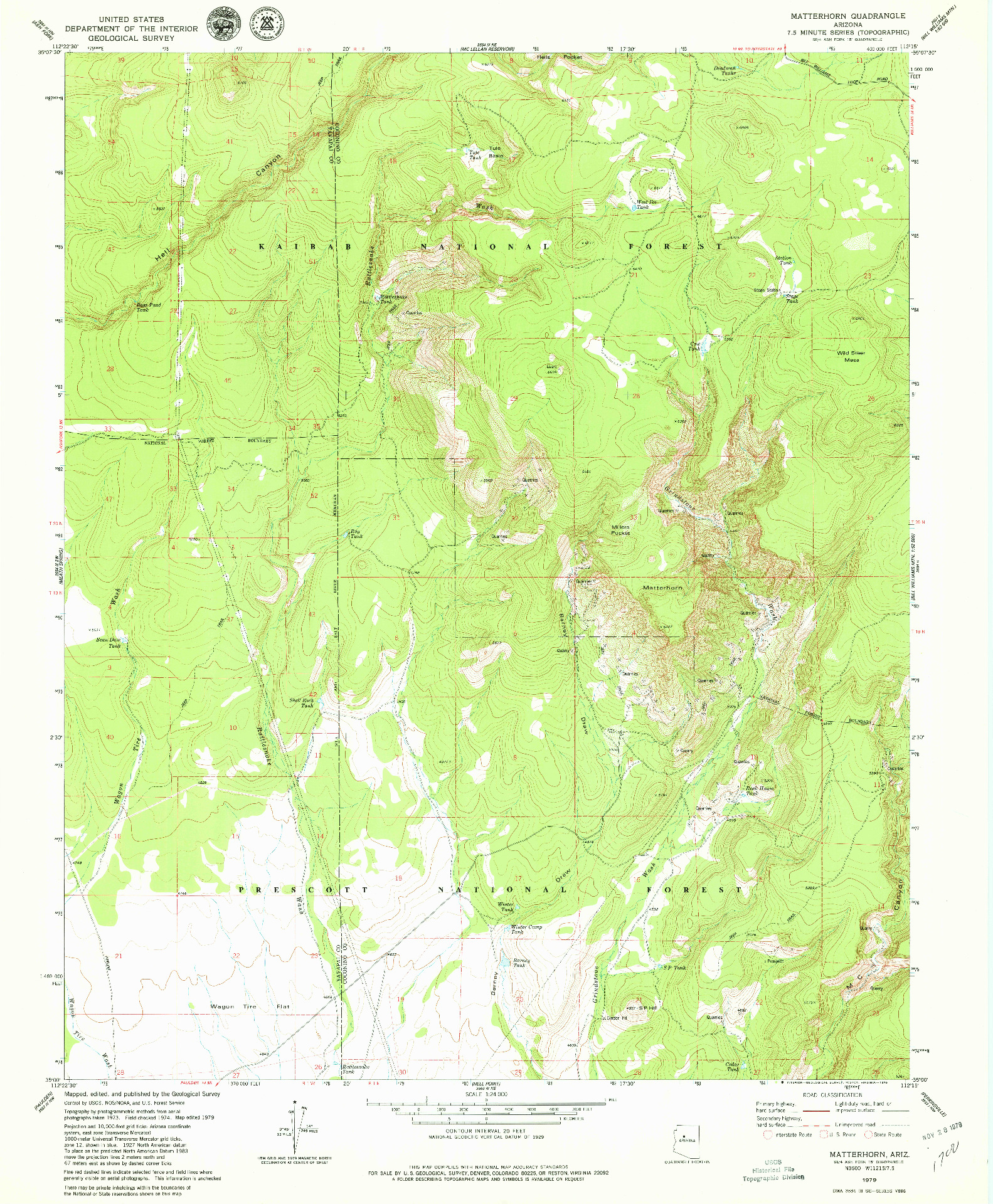 USGS 1:24000-SCALE QUADRANGLE FOR MATTERHORN, AZ 1979