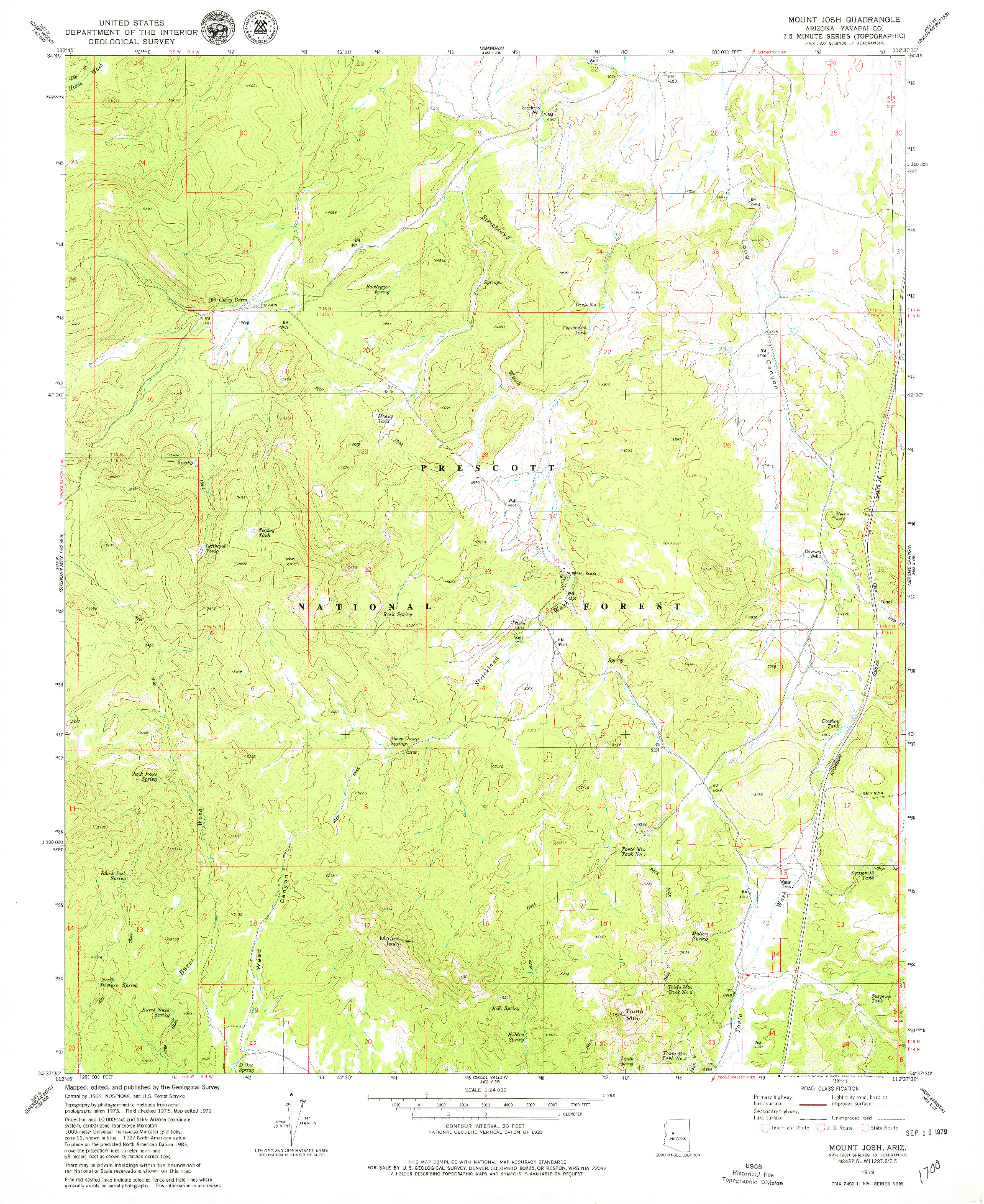 USGS 1:24000-SCALE QUADRANGLE FOR MOUNT JOSH, AZ 1979