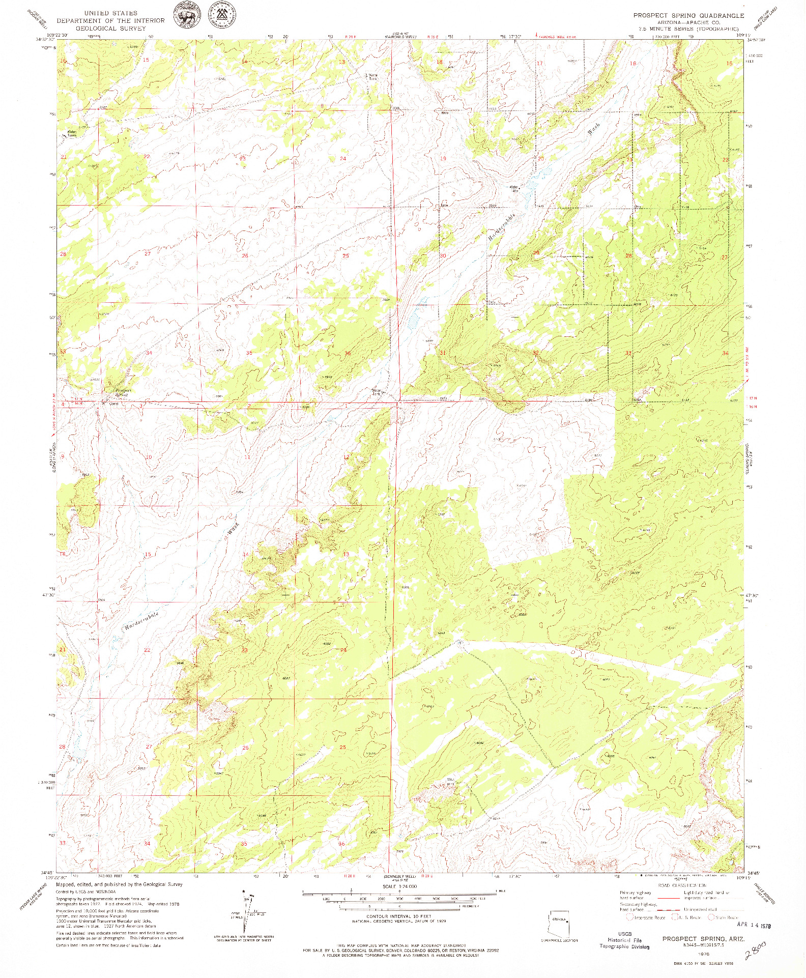 USGS 1:24000-SCALE QUADRANGLE FOR PROSPECT SPRING, AZ 1978