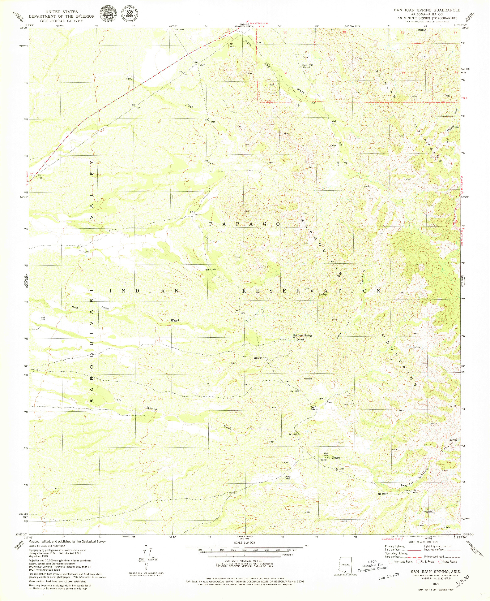 USGS 1:24000-SCALE QUADRANGLE FOR SAN JUAN SPRING, AZ 1979