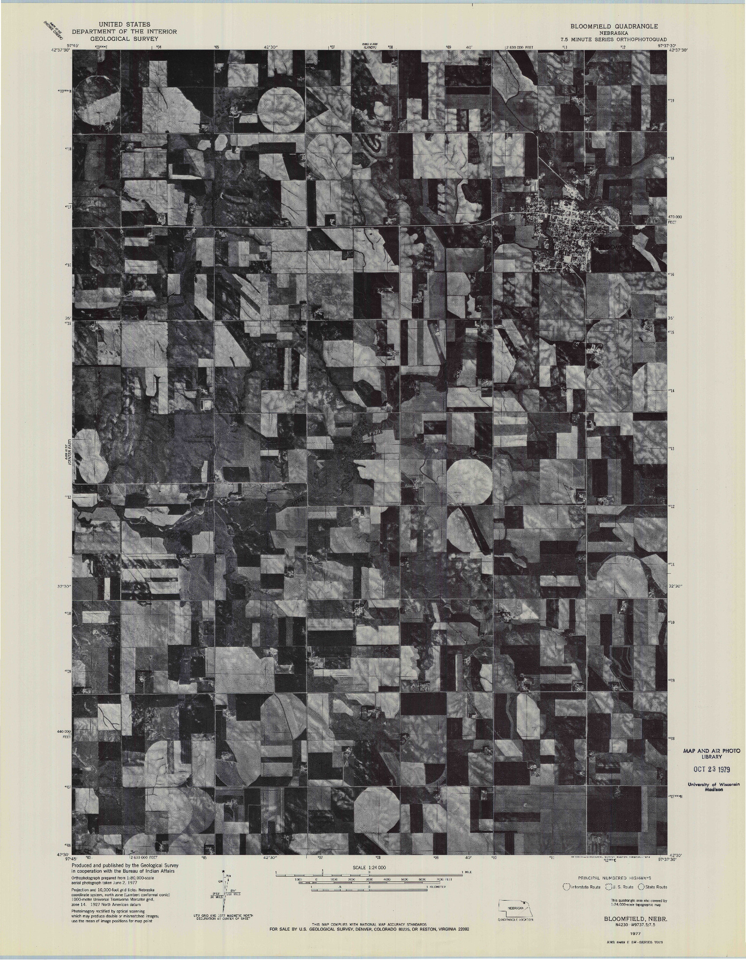 USGS 1:24000-SCALE QUADRANGLE FOR BLOOMFIELD, NE 1977