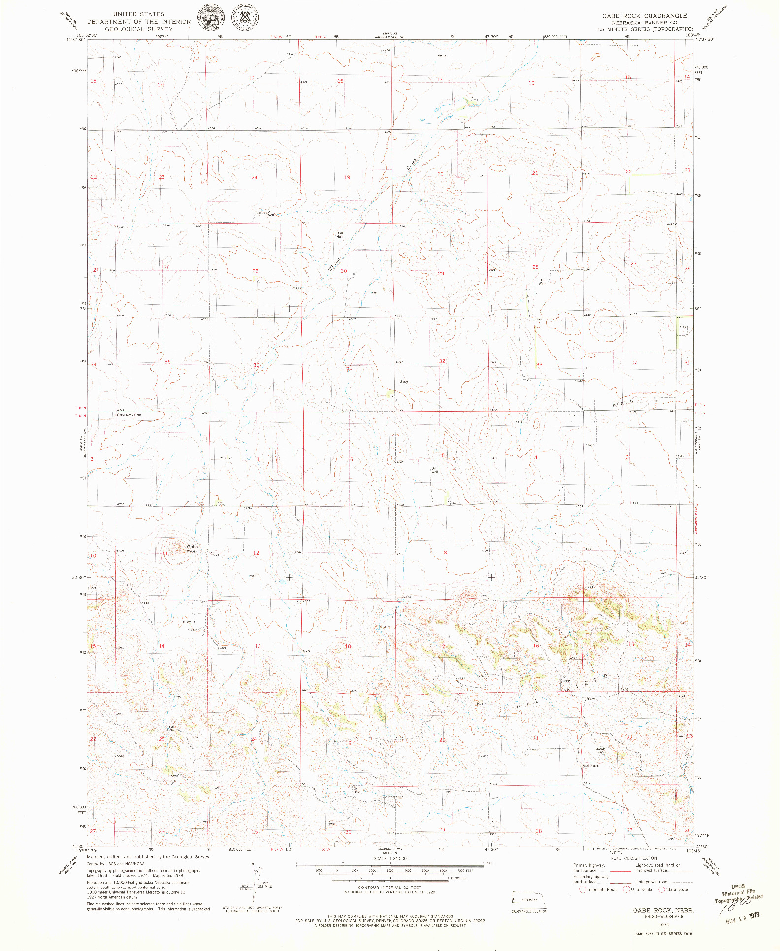 USGS 1:24000-SCALE QUADRANGLE FOR GABE ROCK, NE 1979