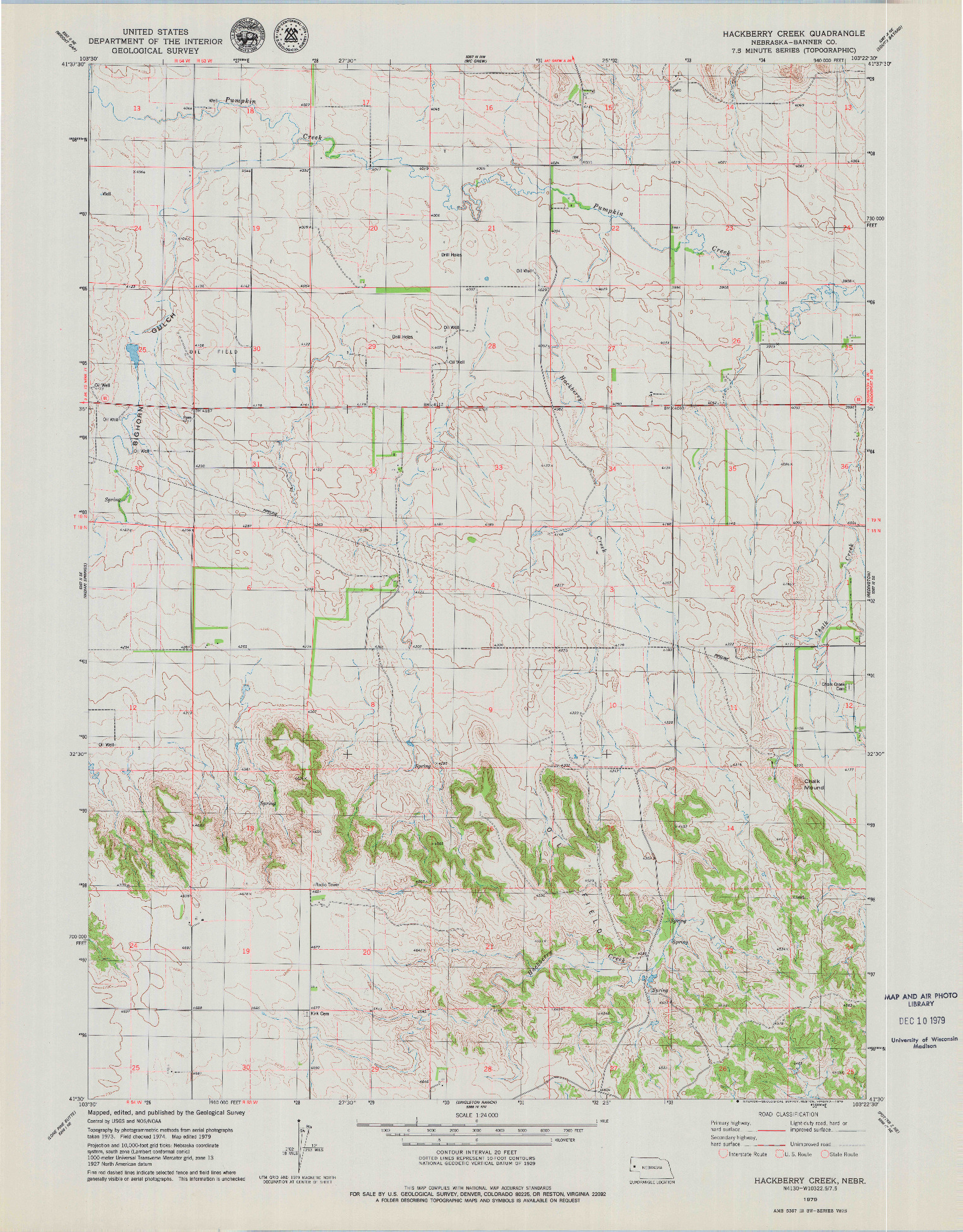USGS 1:24000-SCALE QUADRANGLE FOR HACKBERRY CREEK, NE 1979