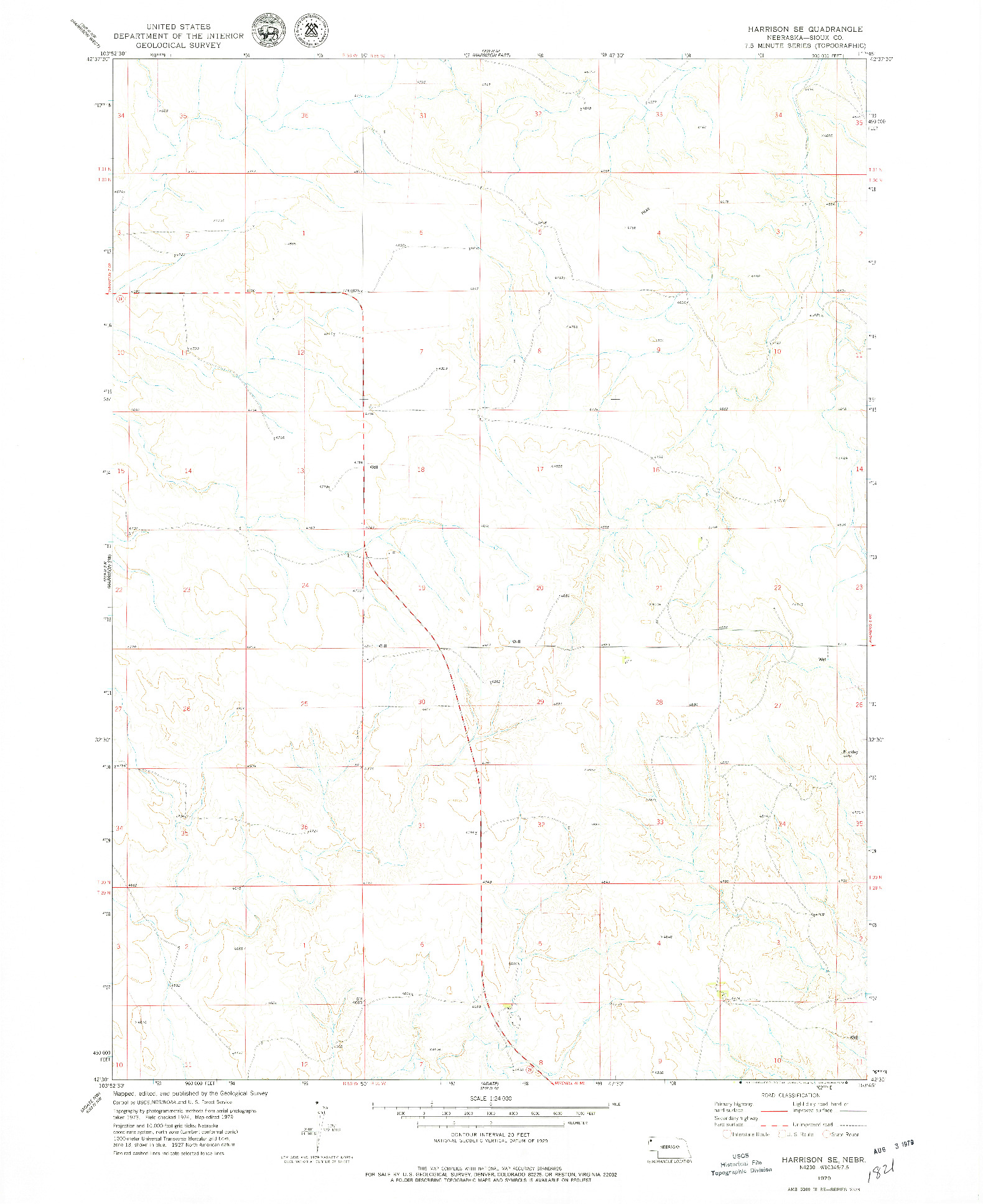 USGS 1:24000-SCALE QUADRANGLE FOR HARRISON SE, NE 1979