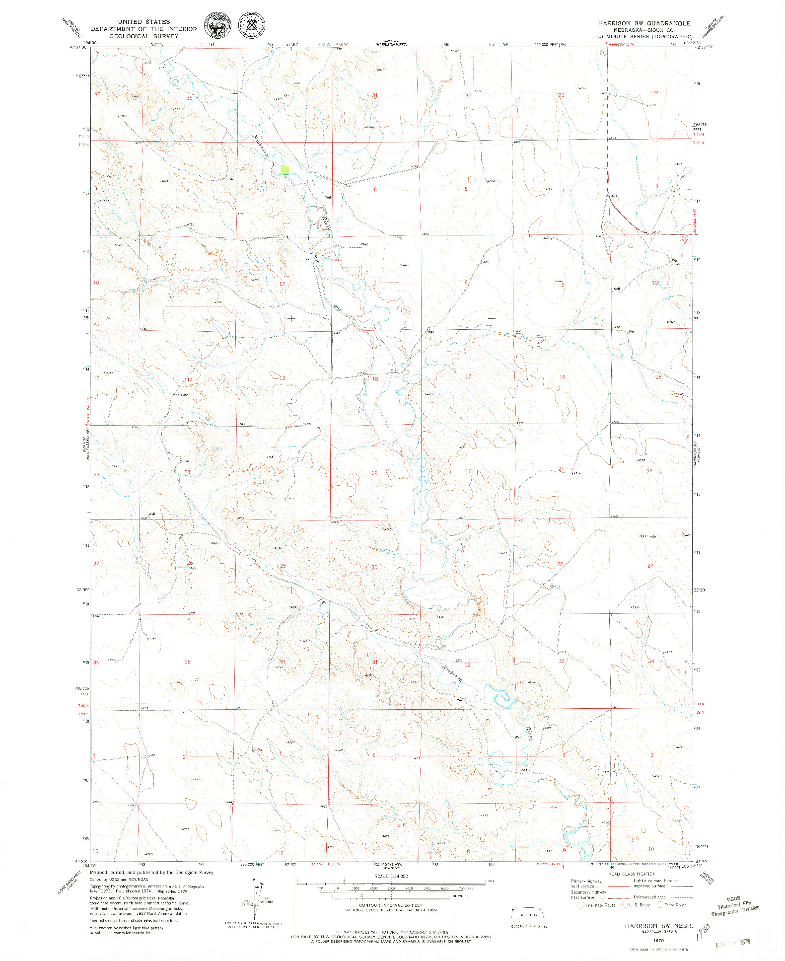 USGS 1:24000-SCALE QUADRANGLE FOR HARRISON SW, NE 1979