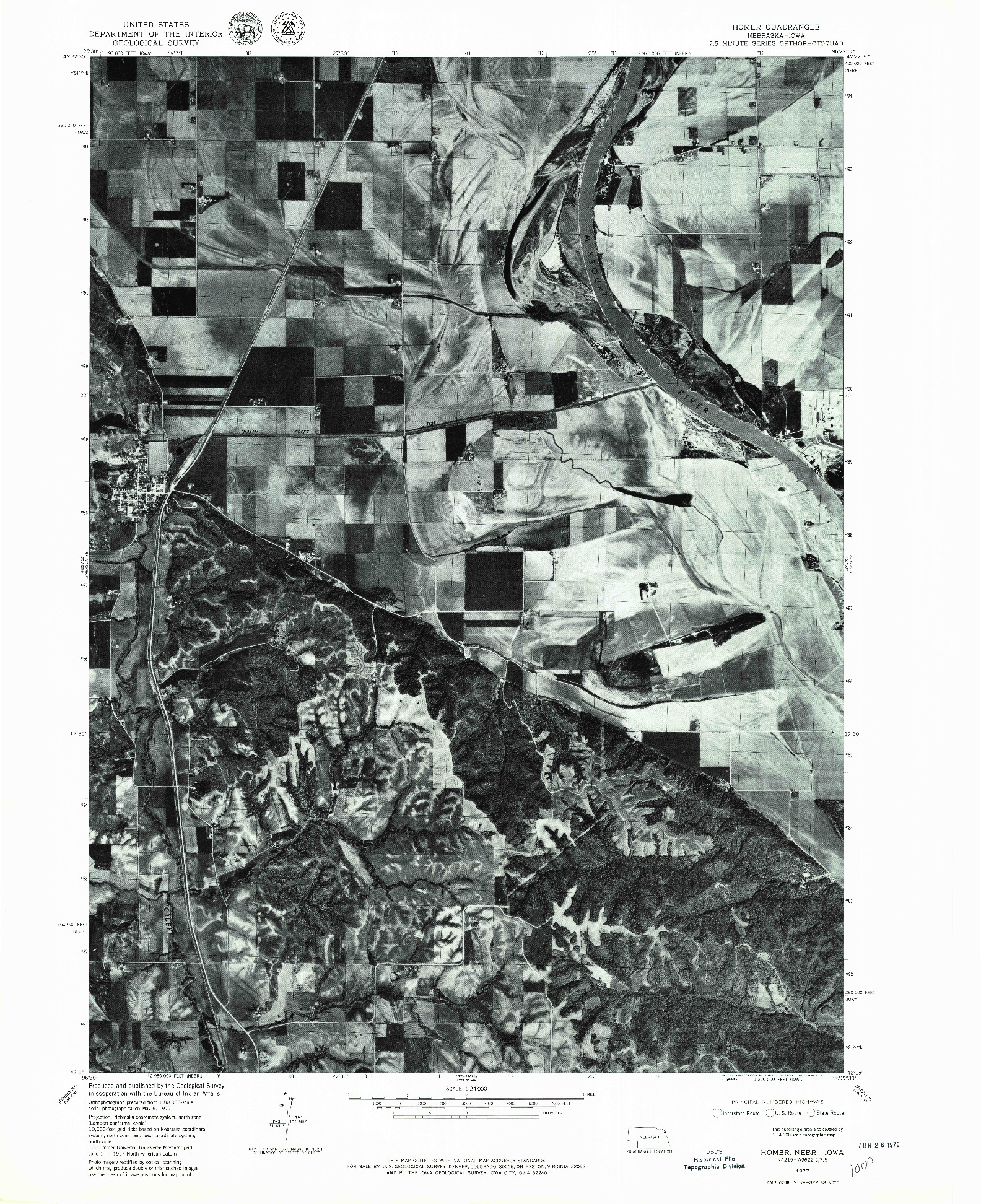 USGS 1:24000-SCALE QUADRANGLE FOR HOMER, NE 1977