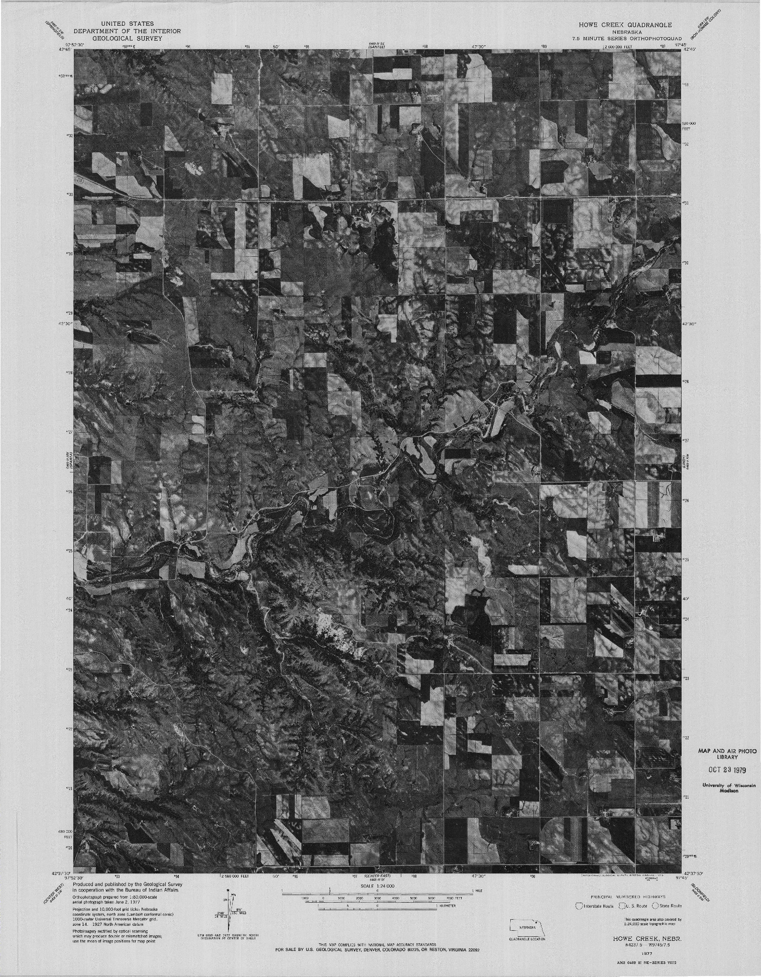 USGS 1:24000-SCALE QUADRANGLE FOR HOWE CREEK, NE 1977