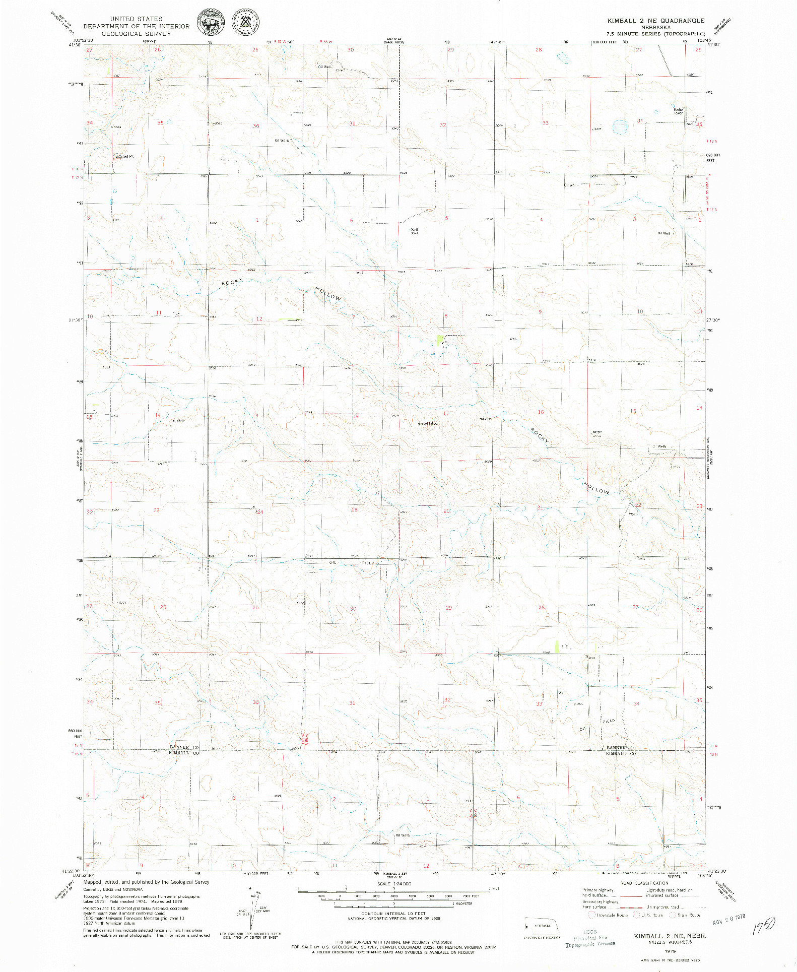 USGS 1:24000-SCALE QUADRANGLE FOR KIMBALL 2 NE, NE 1979