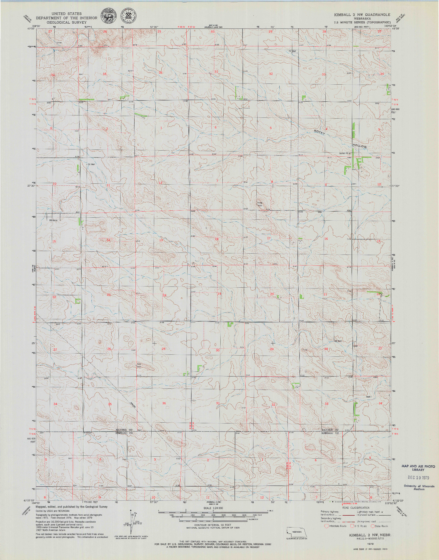 USGS 1:24000-SCALE QUADRANGLE FOR KIMBALL 2 NW, NE 1979