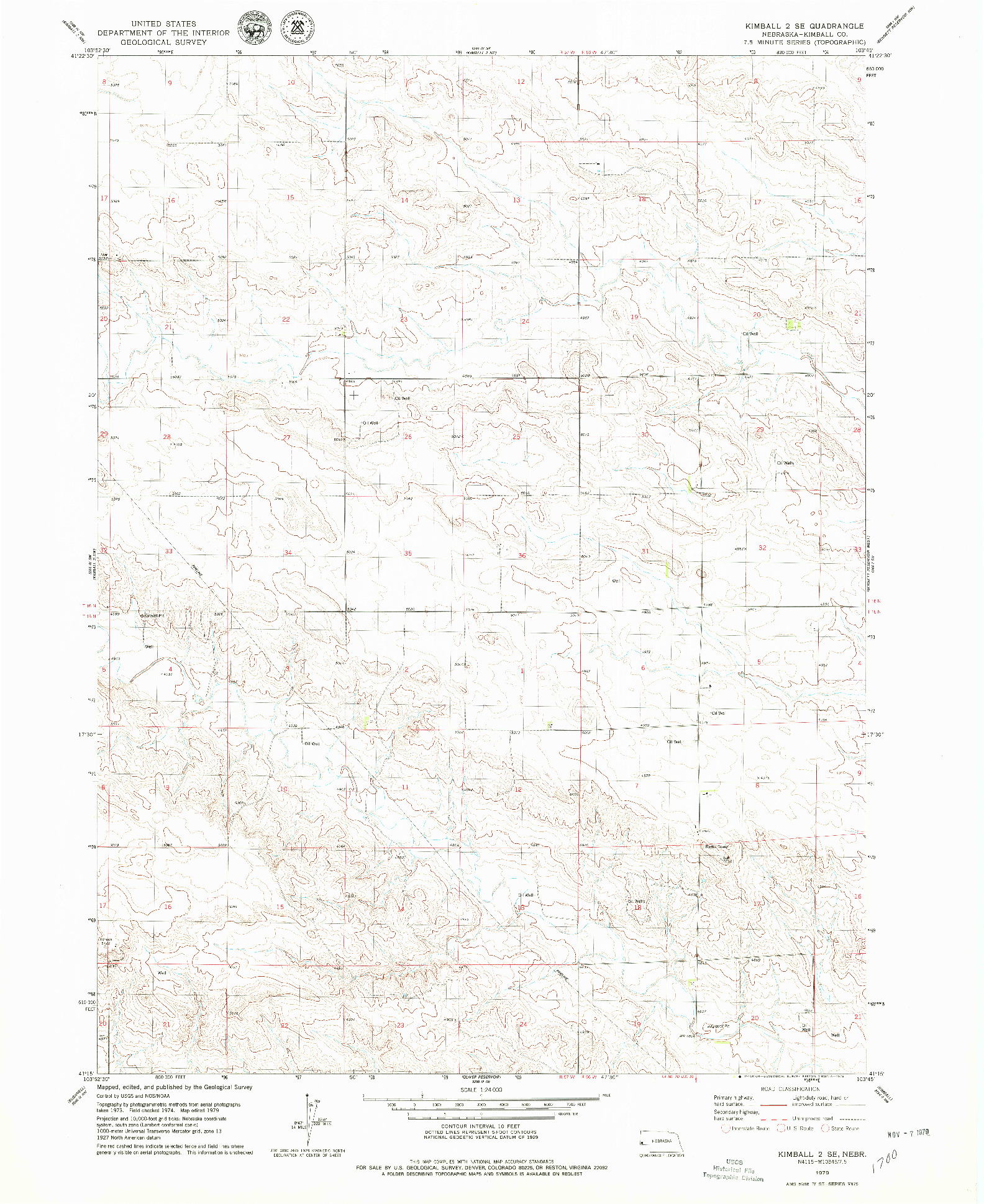 USGS 1:24000-SCALE QUADRANGLE FOR KIMBALL 2 SE, NE 1979