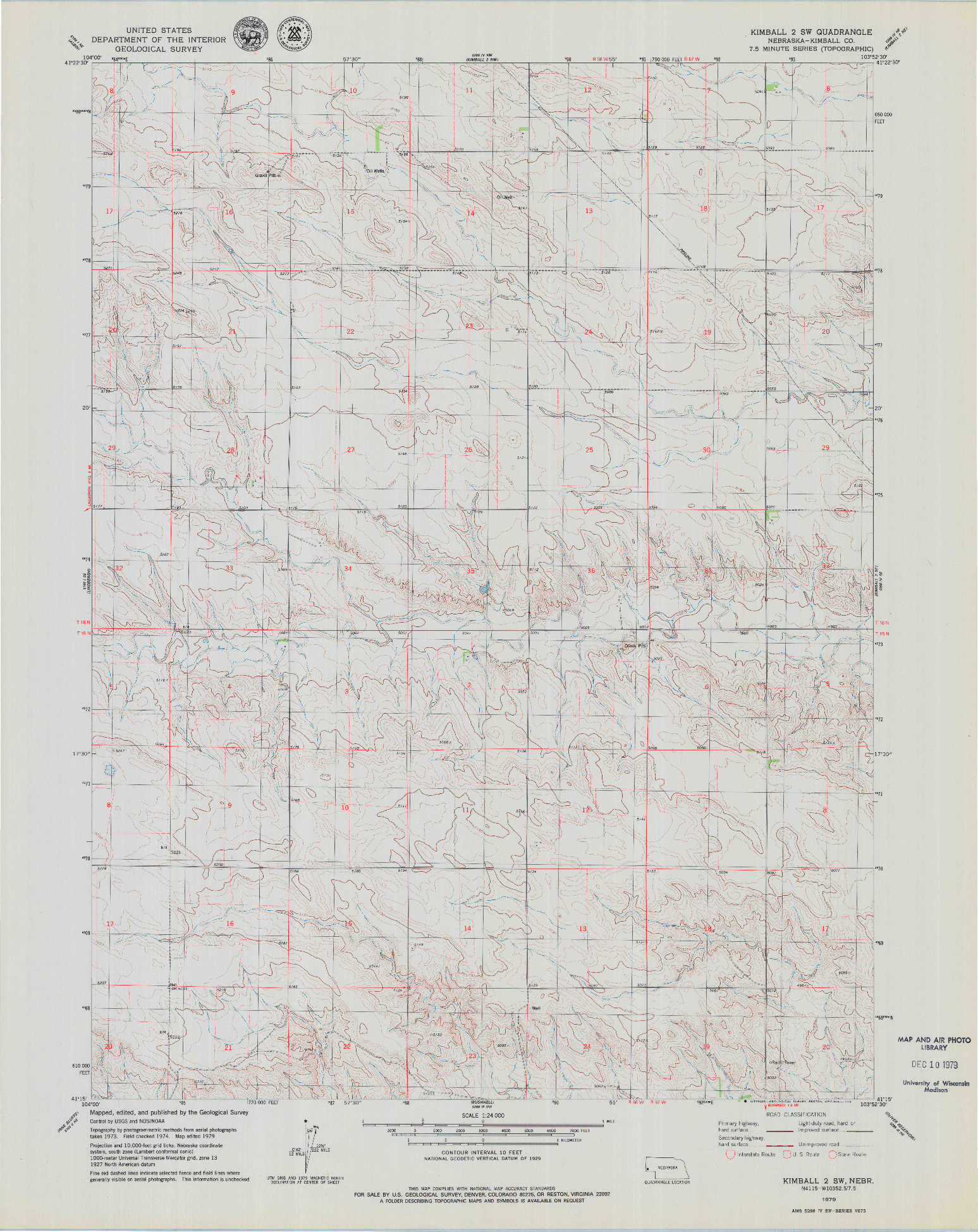 USGS 1:24000-SCALE QUADRANGLE FOR KIMBALL 2 SW, NE 1979