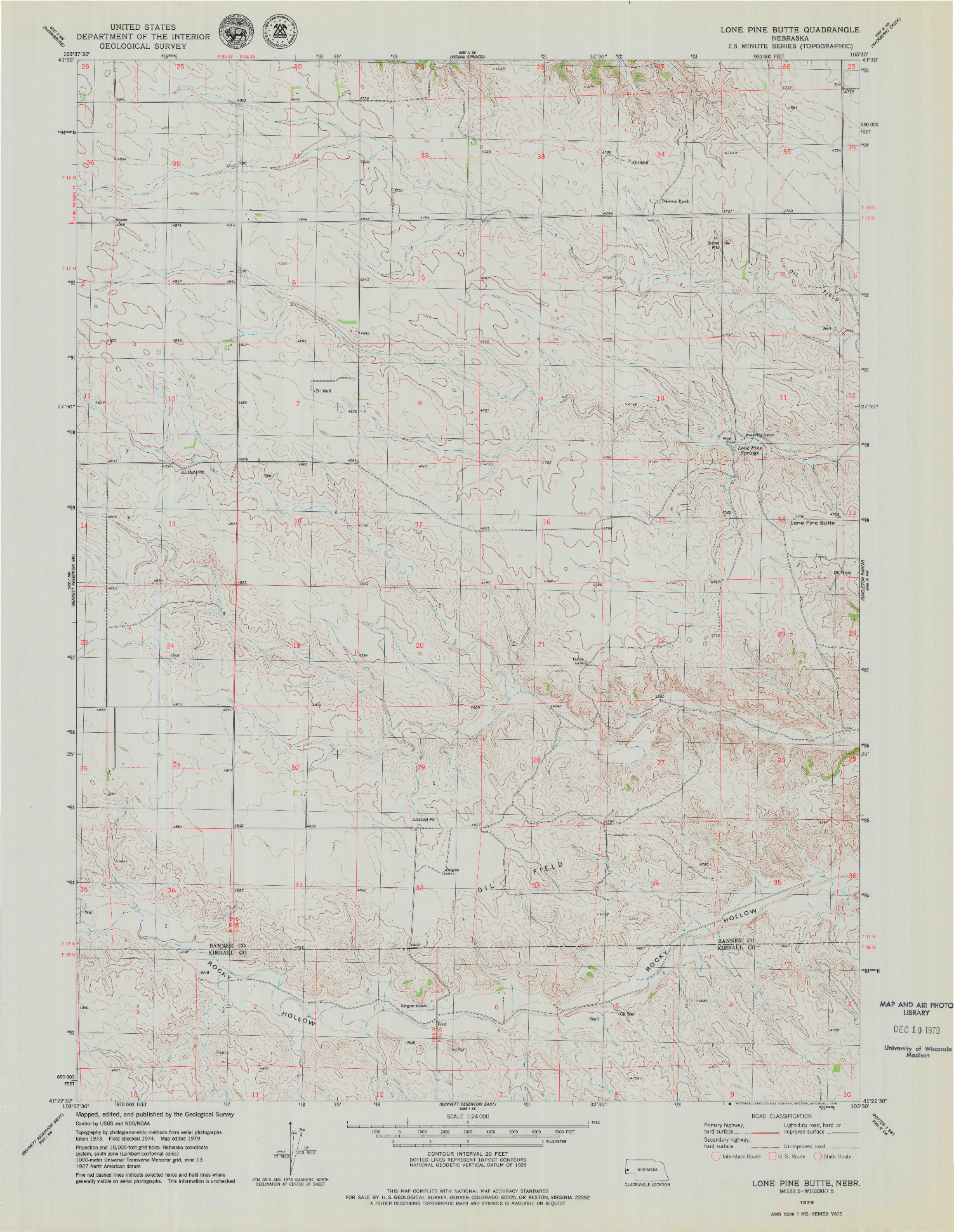 USGS 1:24000-SCALE QUADRANGLE FOR LONE PINE BUTTE, NE 1979