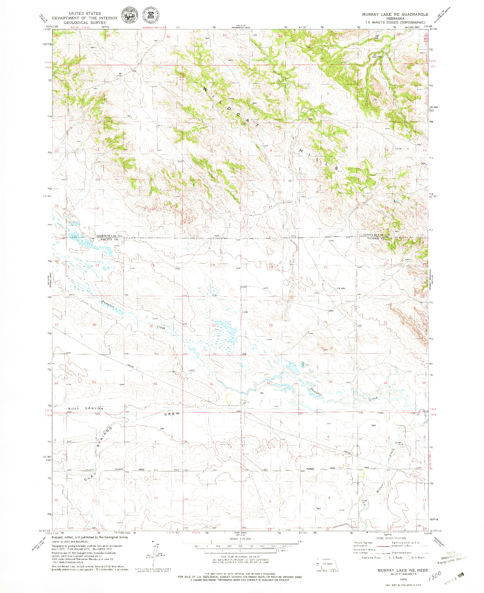 USGS 1:24000-SCALE QUADRANGLE FOR MURRAY LAKE NE, NE 1979