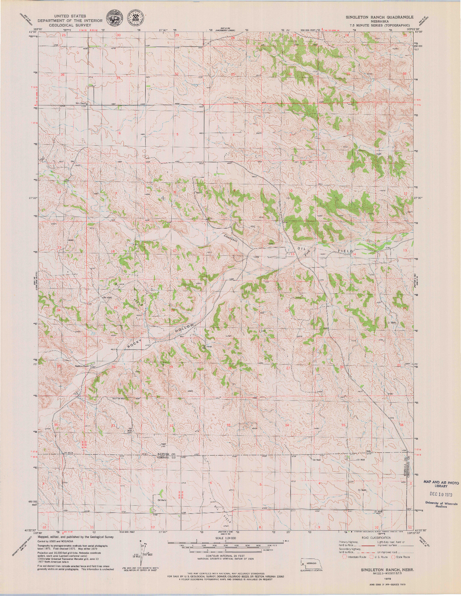 USGS 1:24000-SCALE QUADRANGLE FOR SINGLETON RANCH, NE 1979
