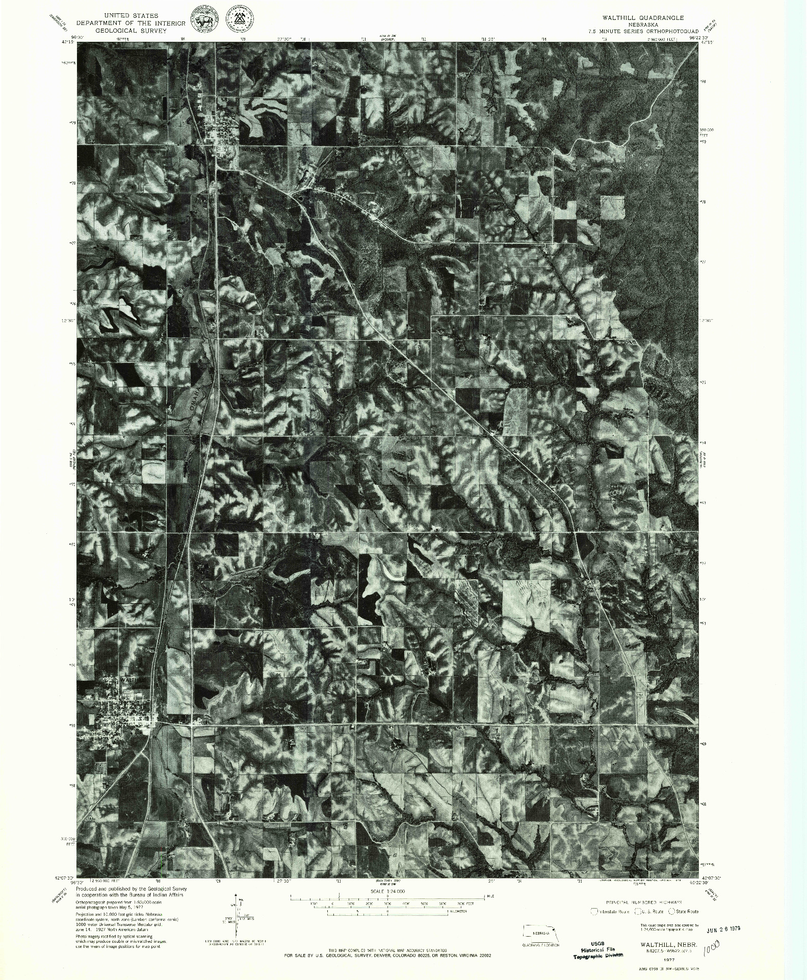 USGS 1:24000-SCALE QUADRANGLE FOR WALTHILL, NE 1977