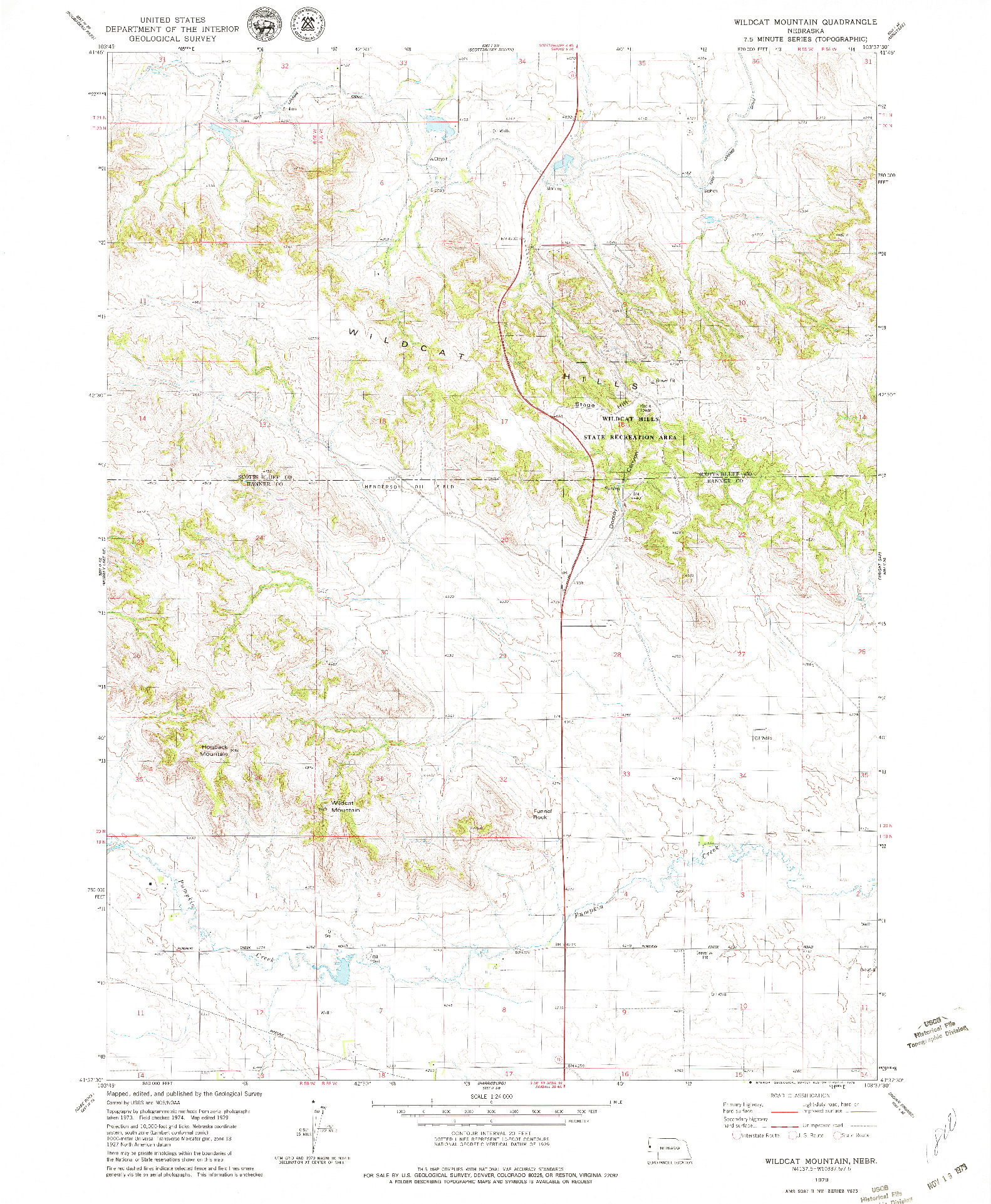 USGS 1:24000-SCALE QUADRANGLE FOR WILDCAT MOUNTAIN, NE 1979