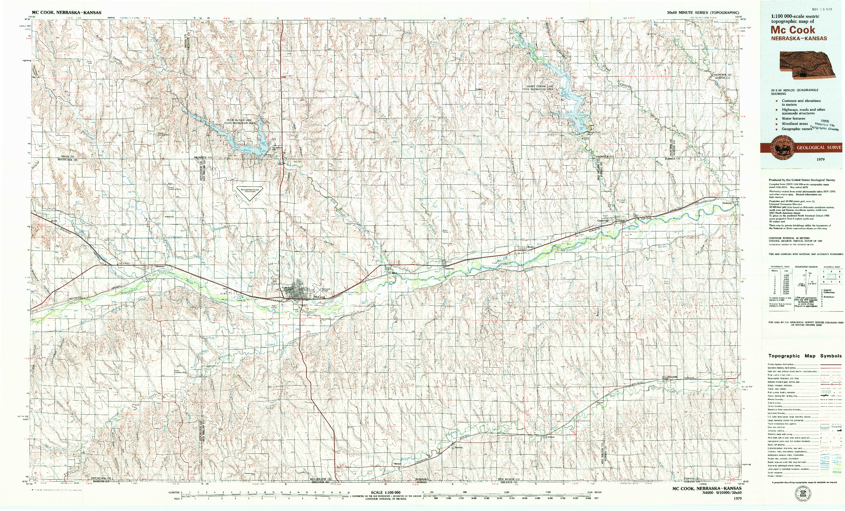 USGS 1:100000-SCALE QUADRANGLE FOR MCCOOK, NE 1979