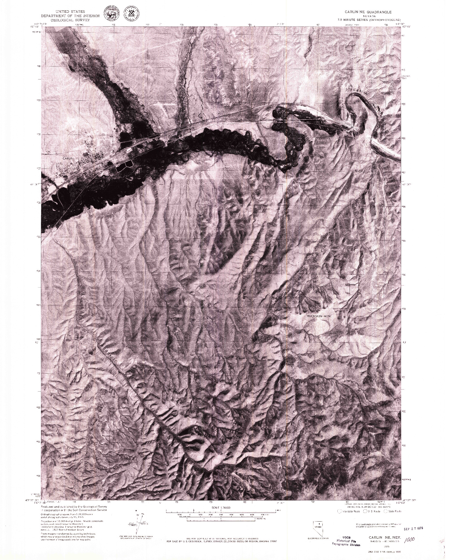 USGS 1:24000-SCALE QUADRANGLE FOR CARLIN NE, NV 1975