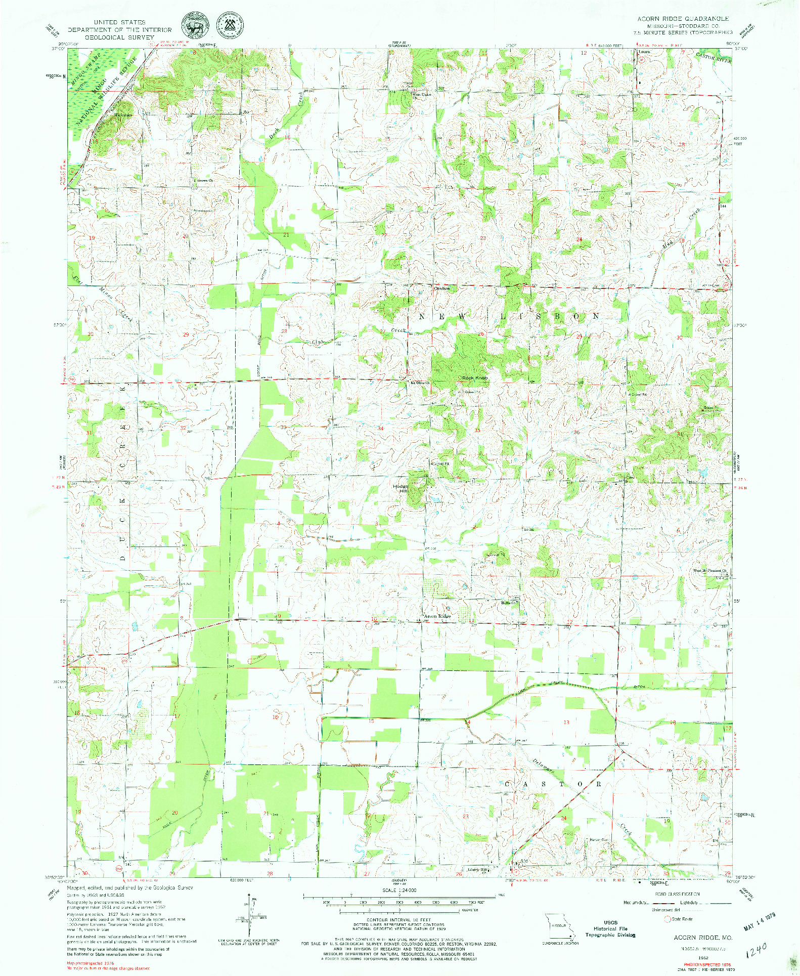 USGS 1:24000-SCALE QUADRANGLE FOR ACORN RIDGE, MO 1962