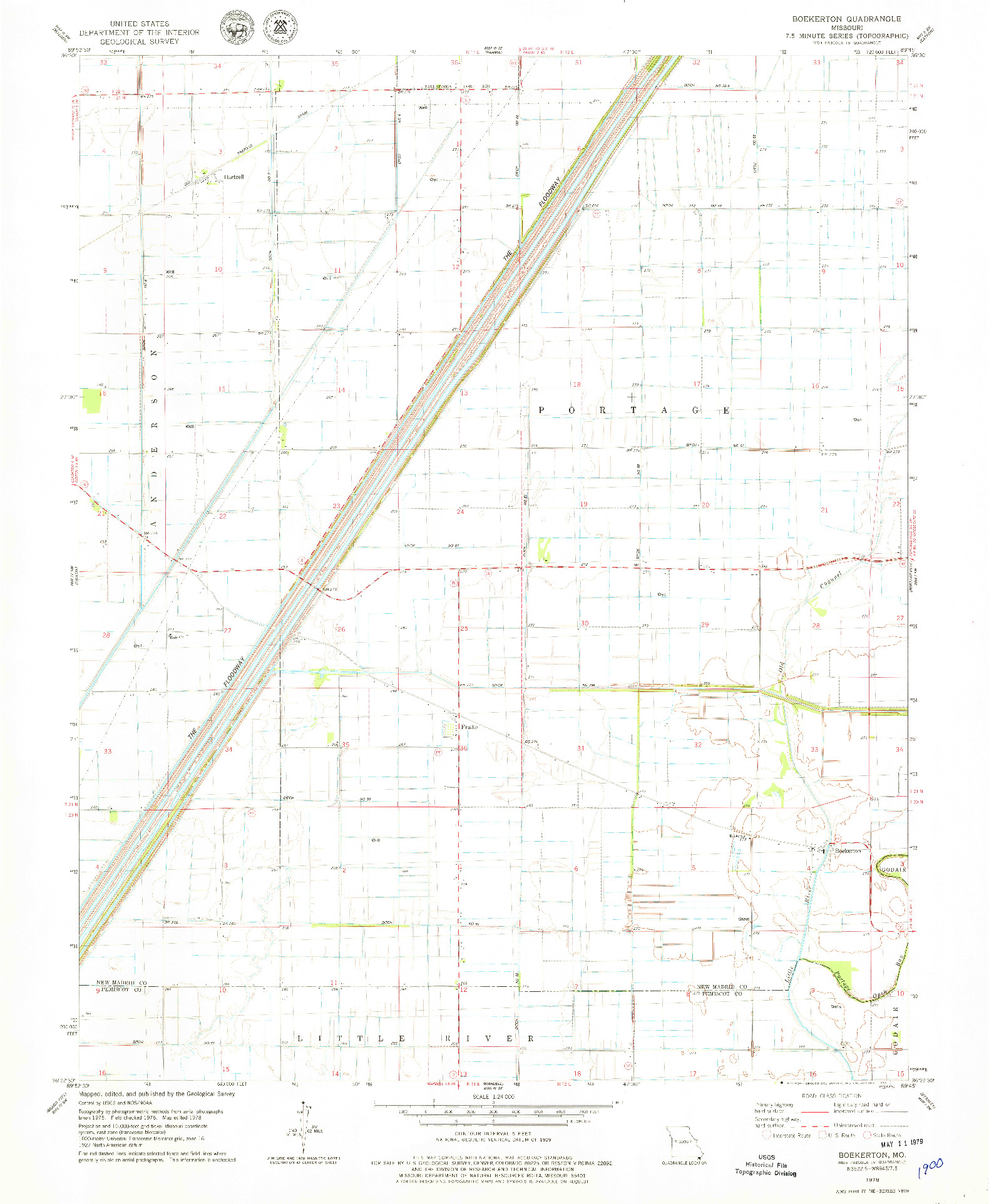 USGS 1:24000-SCALE QUADRANGLE FOR BOEKERTON, MO 1978