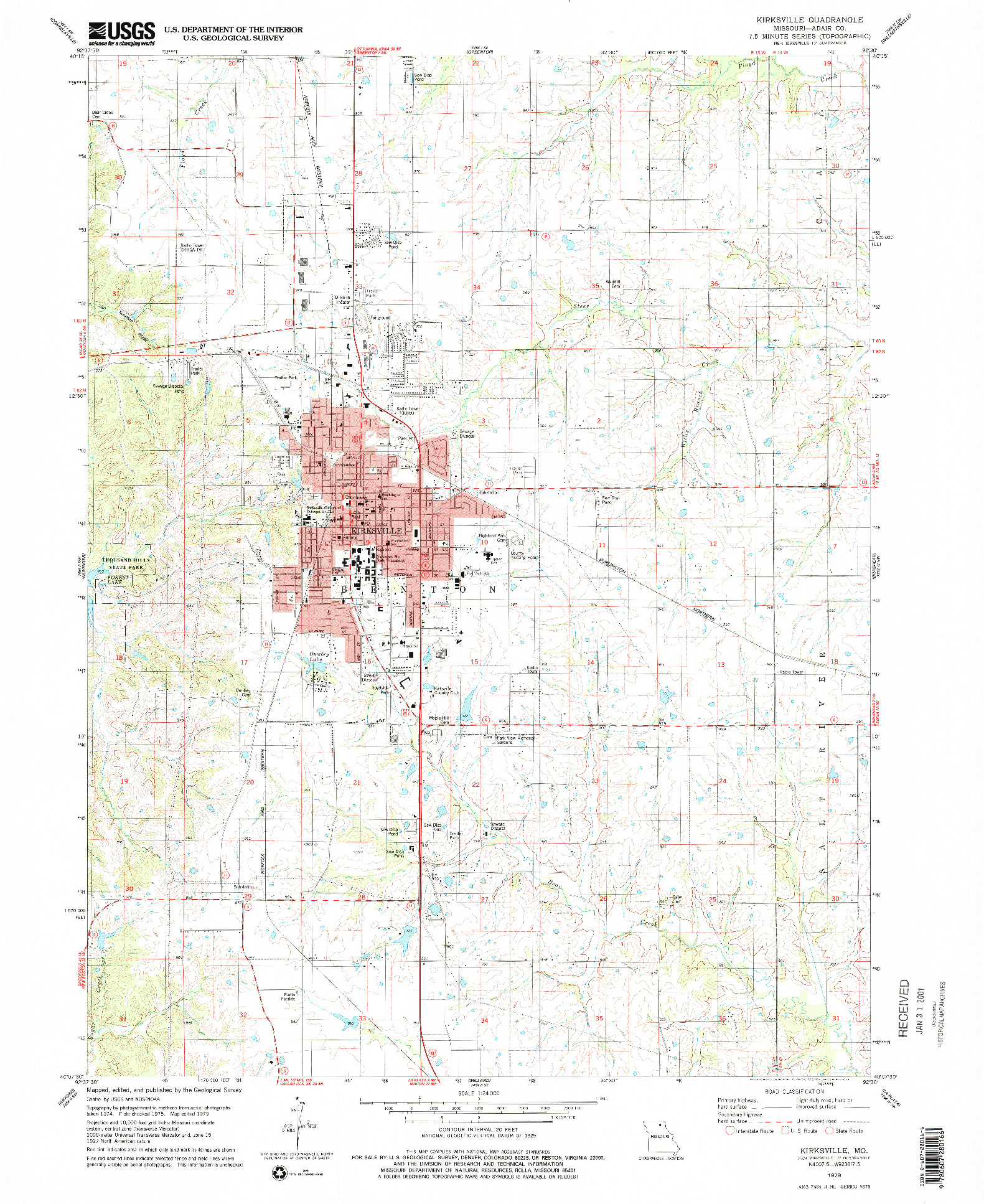 USGS 1:24000-SCALE QUADRANGLE FOR KIRKSVILLE, MO 1979