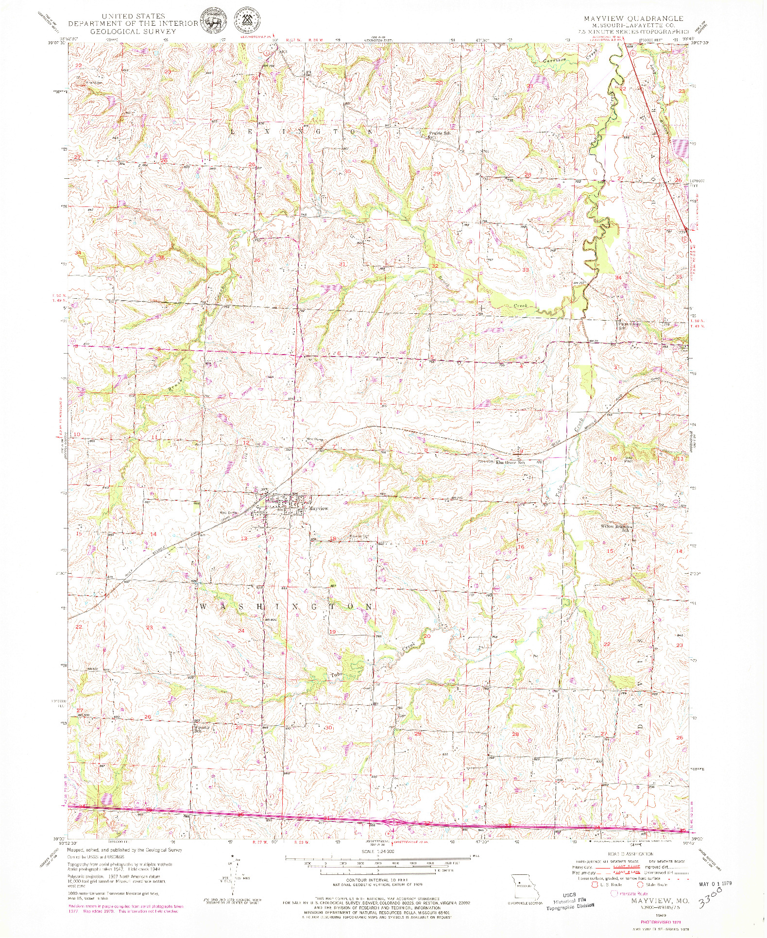 USGS 1:24000-SCALE QUADRANGLE FOR MAYVIEW, MO 1949
