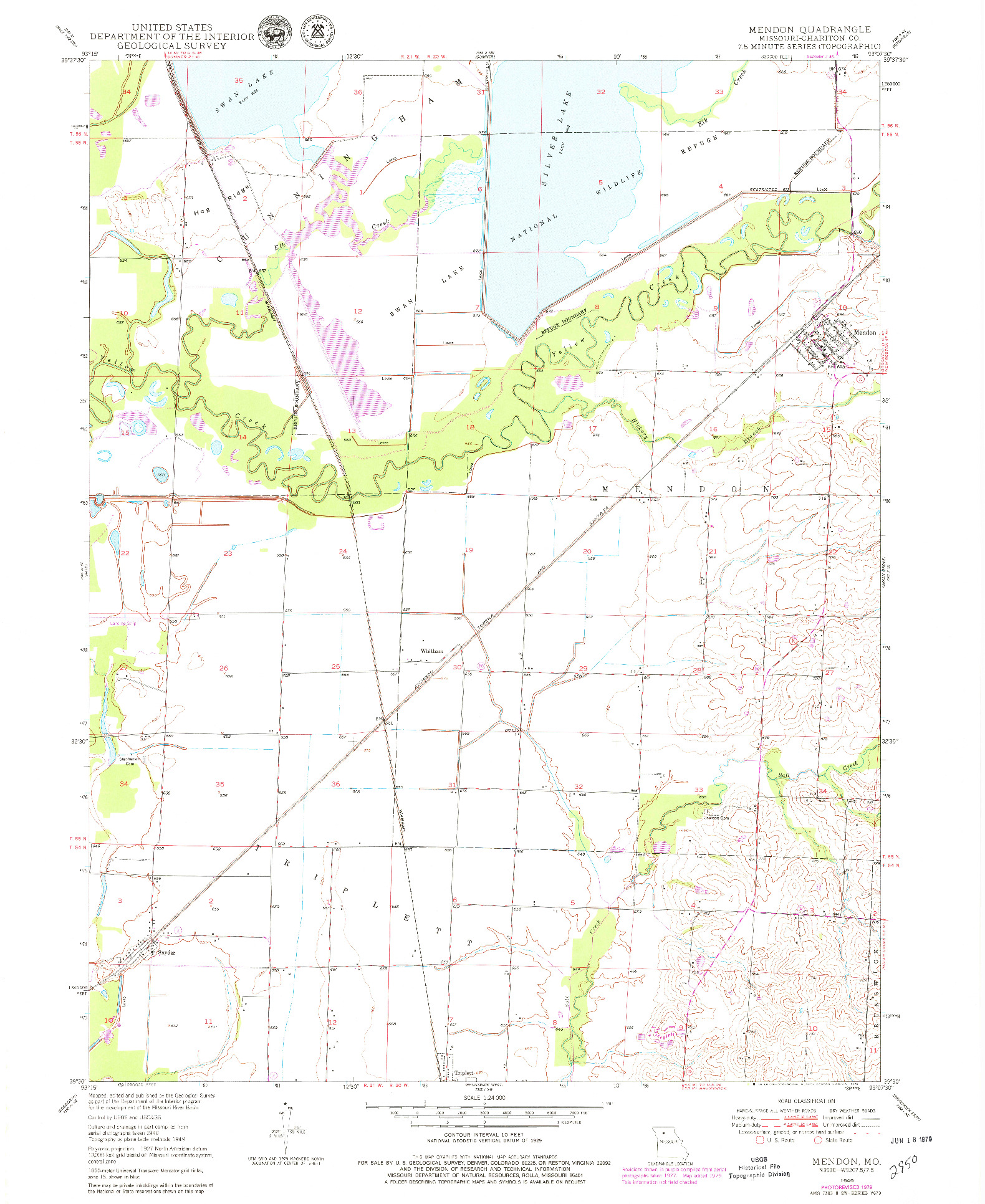 USGS 1:24000-SCALE QUADRANGLE FOR MENDON, MO 1949