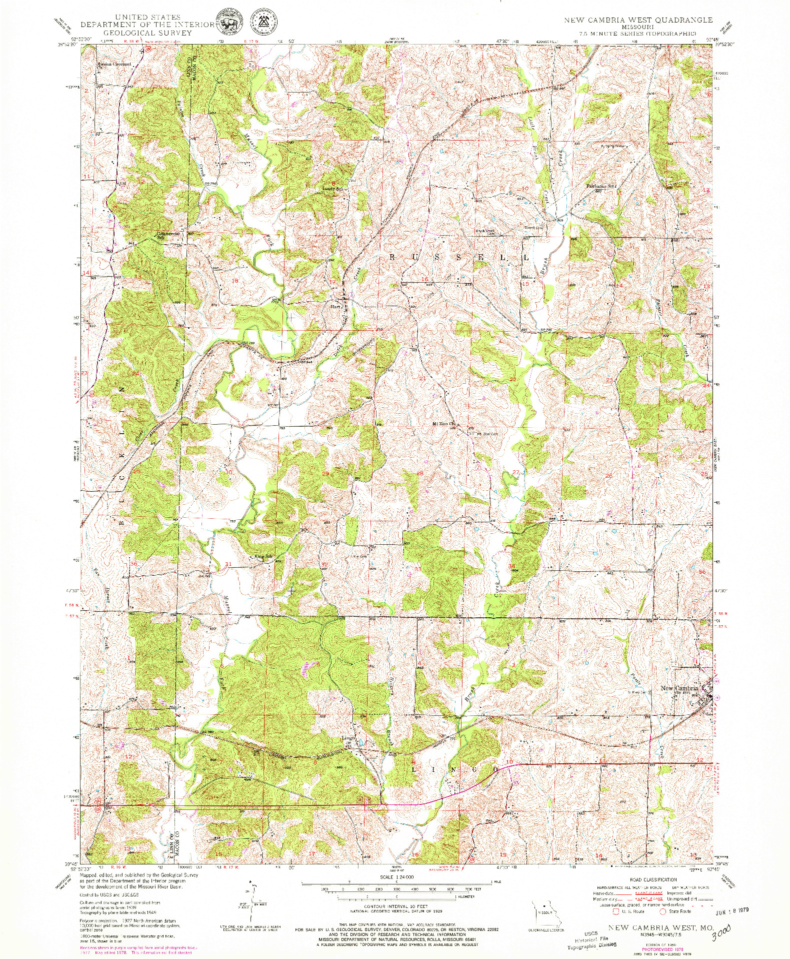 USGS 1:24000-SCALE QUADRANGLE FOR NEW CAMBRIA WEST, MO 1950