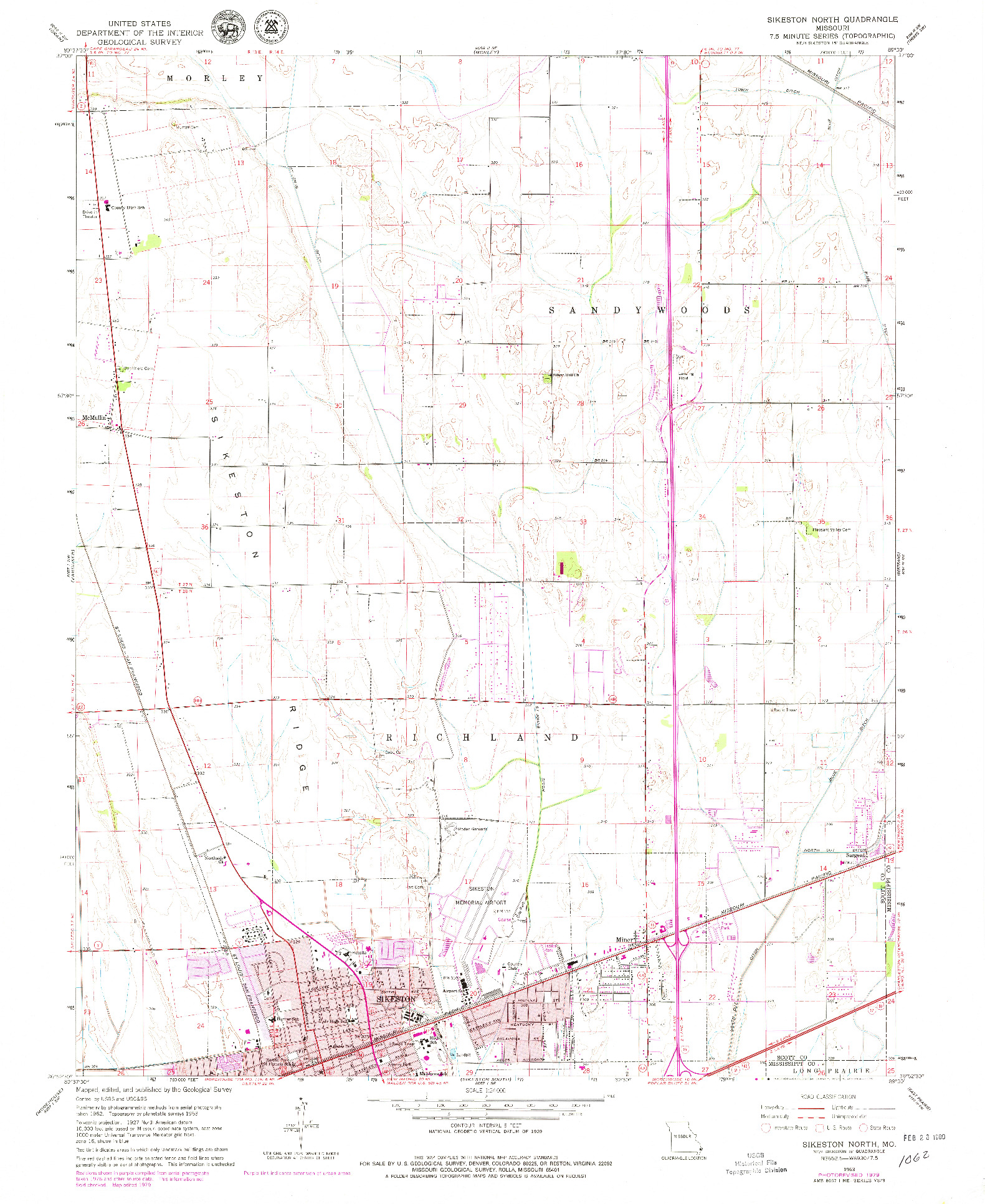 USGS 1:24000-SCALE QUADRANGLE FOR SIKESTON NORTH, MO 1963