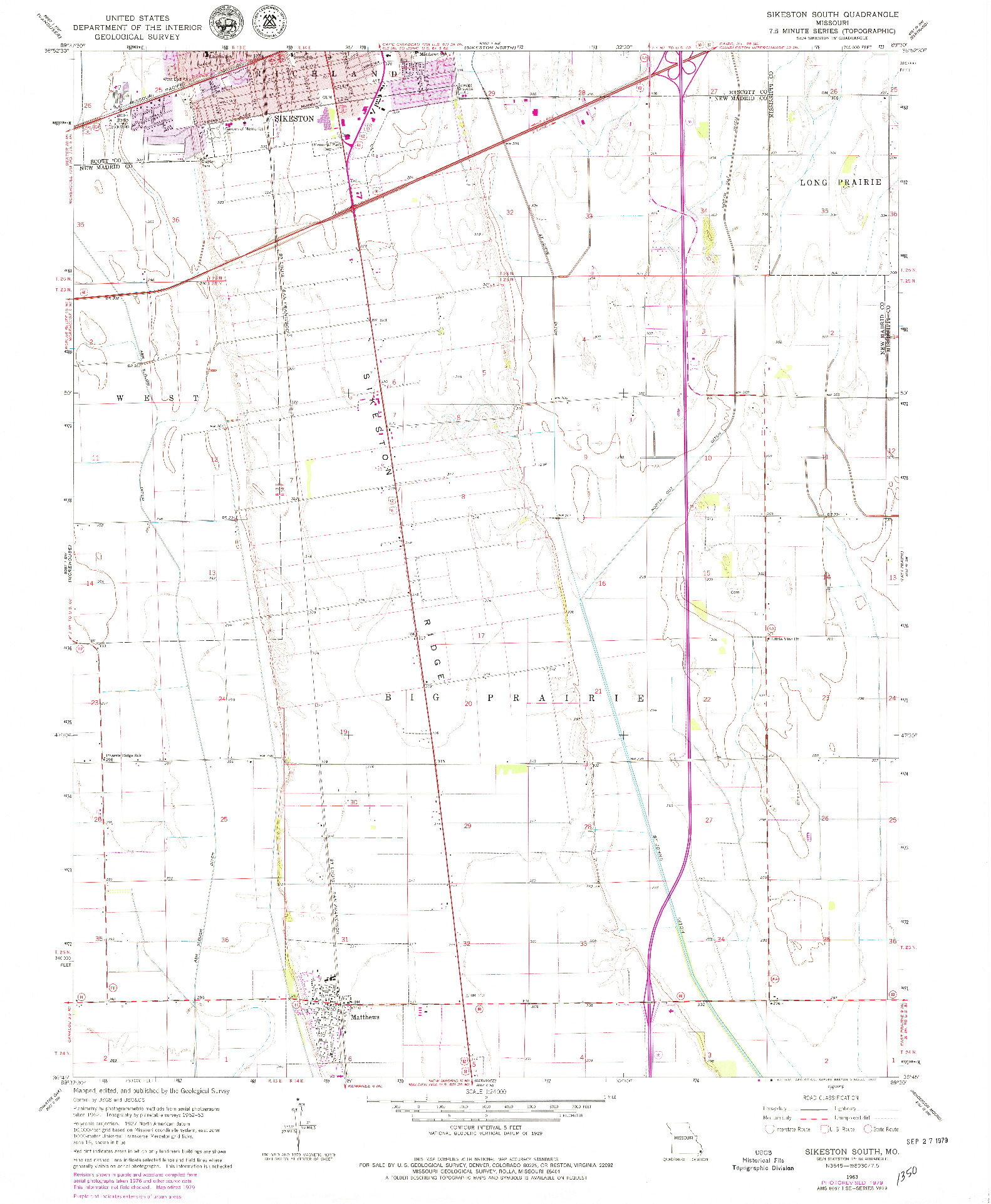 USGS 1:24000-SCALE QUADRANGLE FOR SIKESTON SOUTH, MO 1963