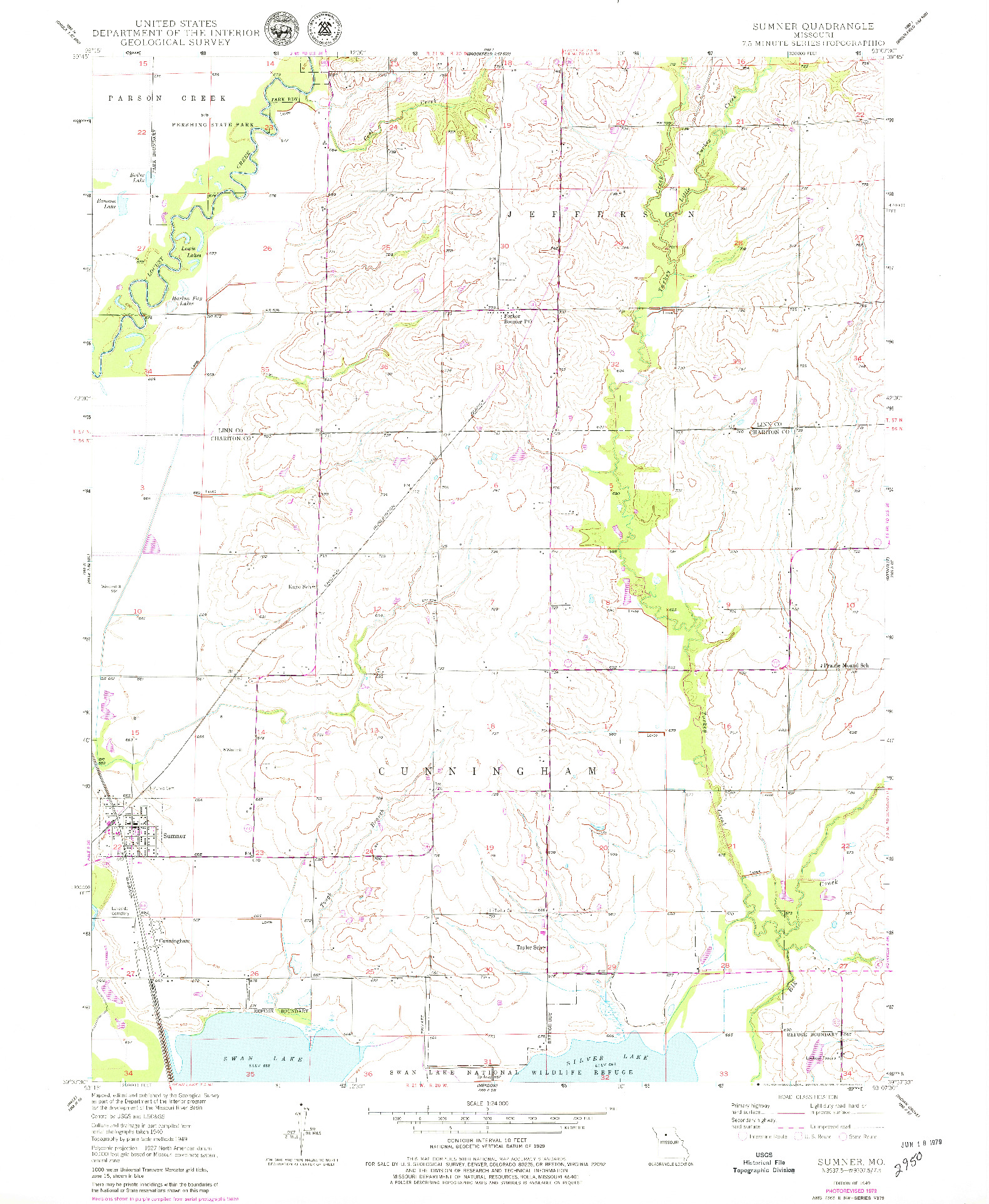 USGS 1:24000-SCALE QUADRANGLE FOR SUMNER, MO 1949