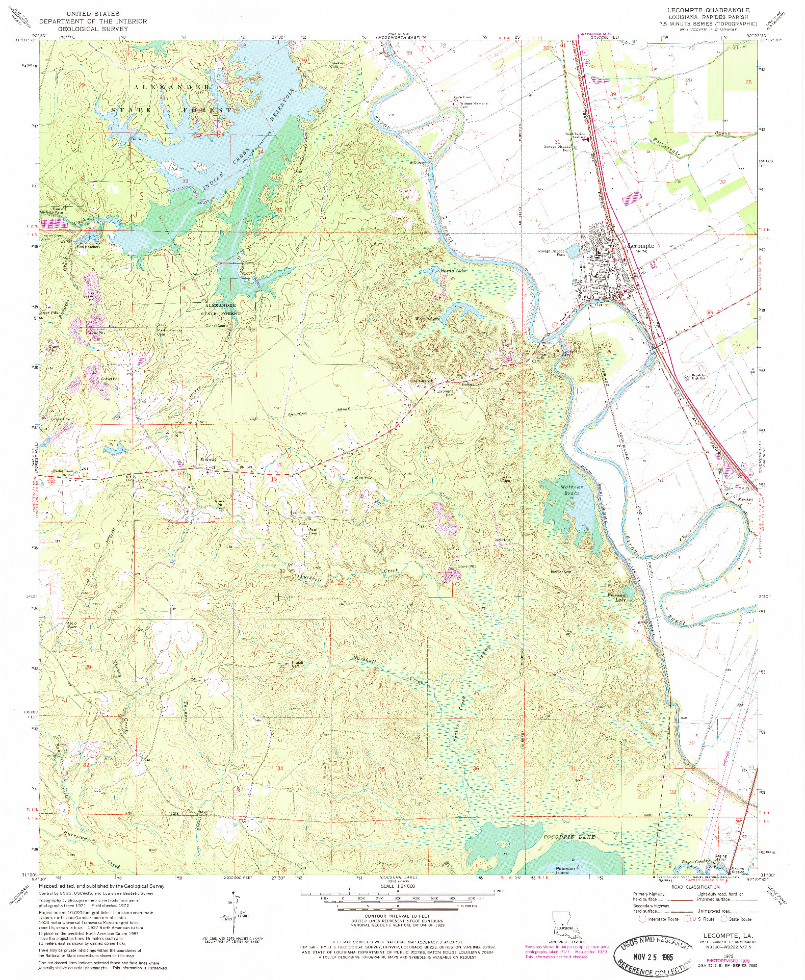 USGS 1:24000-SCALE QUADRANGLE FOR LECOMPTE, LA 1972