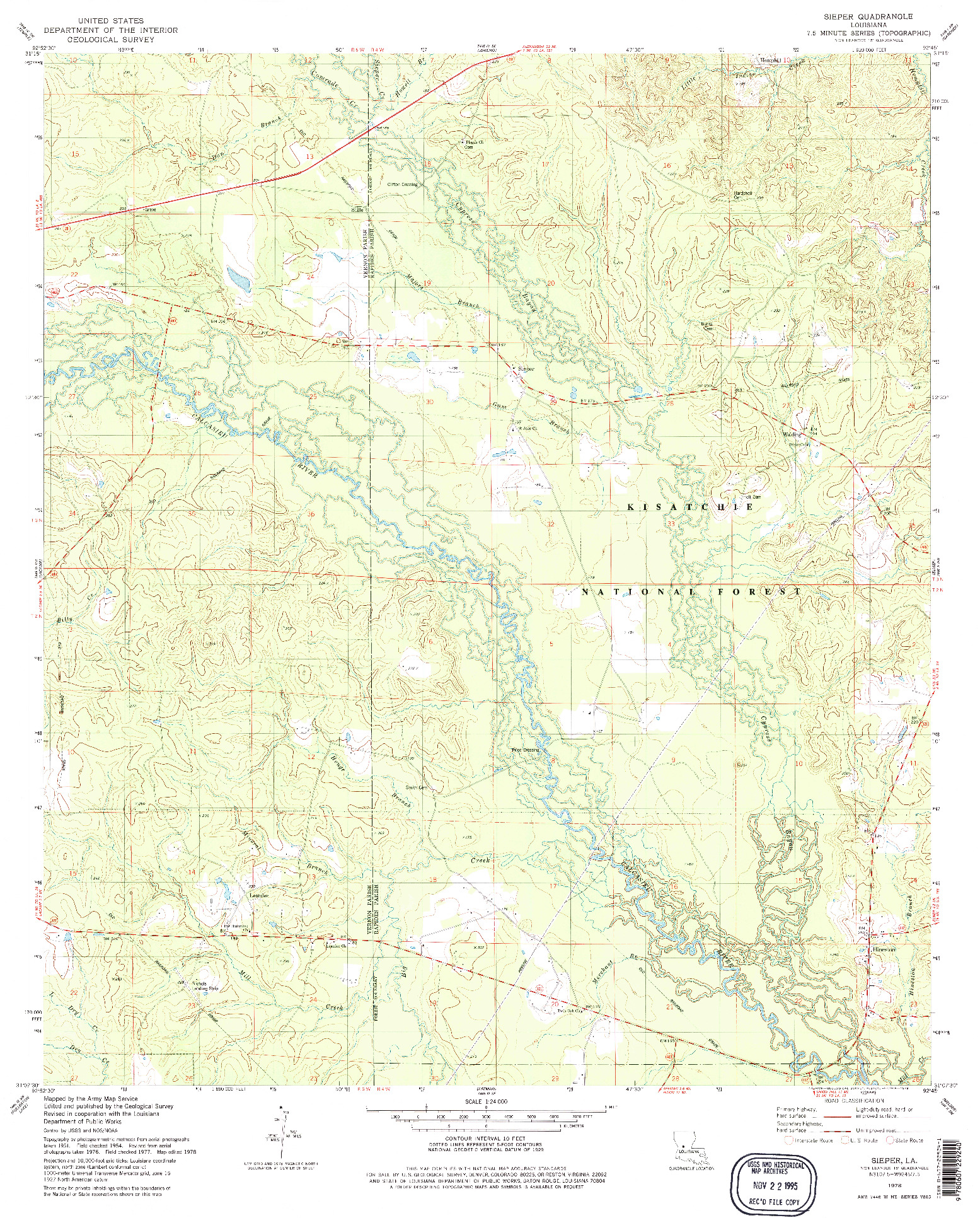 USGS 1:24000-SCALE QUADRANGLE FOR SIEPER, LA 1978