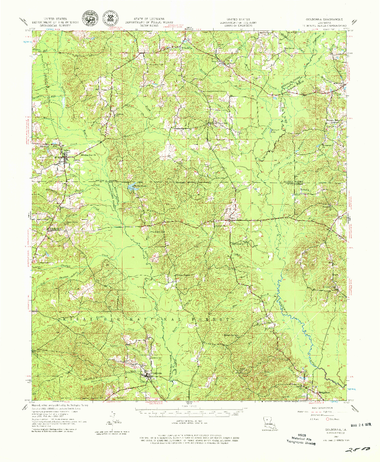 USGS 1:62500-SCALE QUADRANGLE FOR GOLDONNA, LA 1957