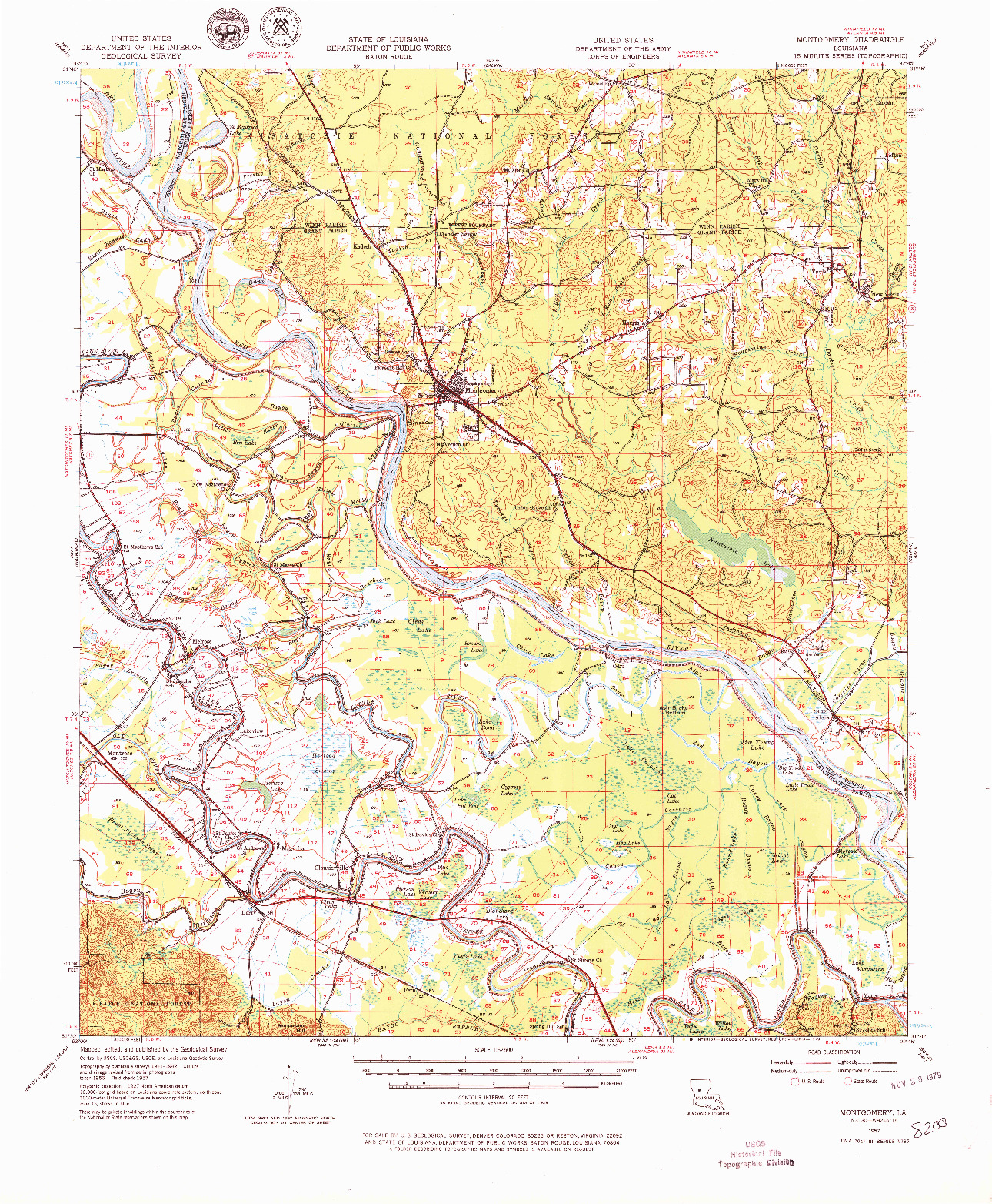 USGS 1:62500-SCALE QUADRANGLE FOR MONTGOMERY, LA 1957