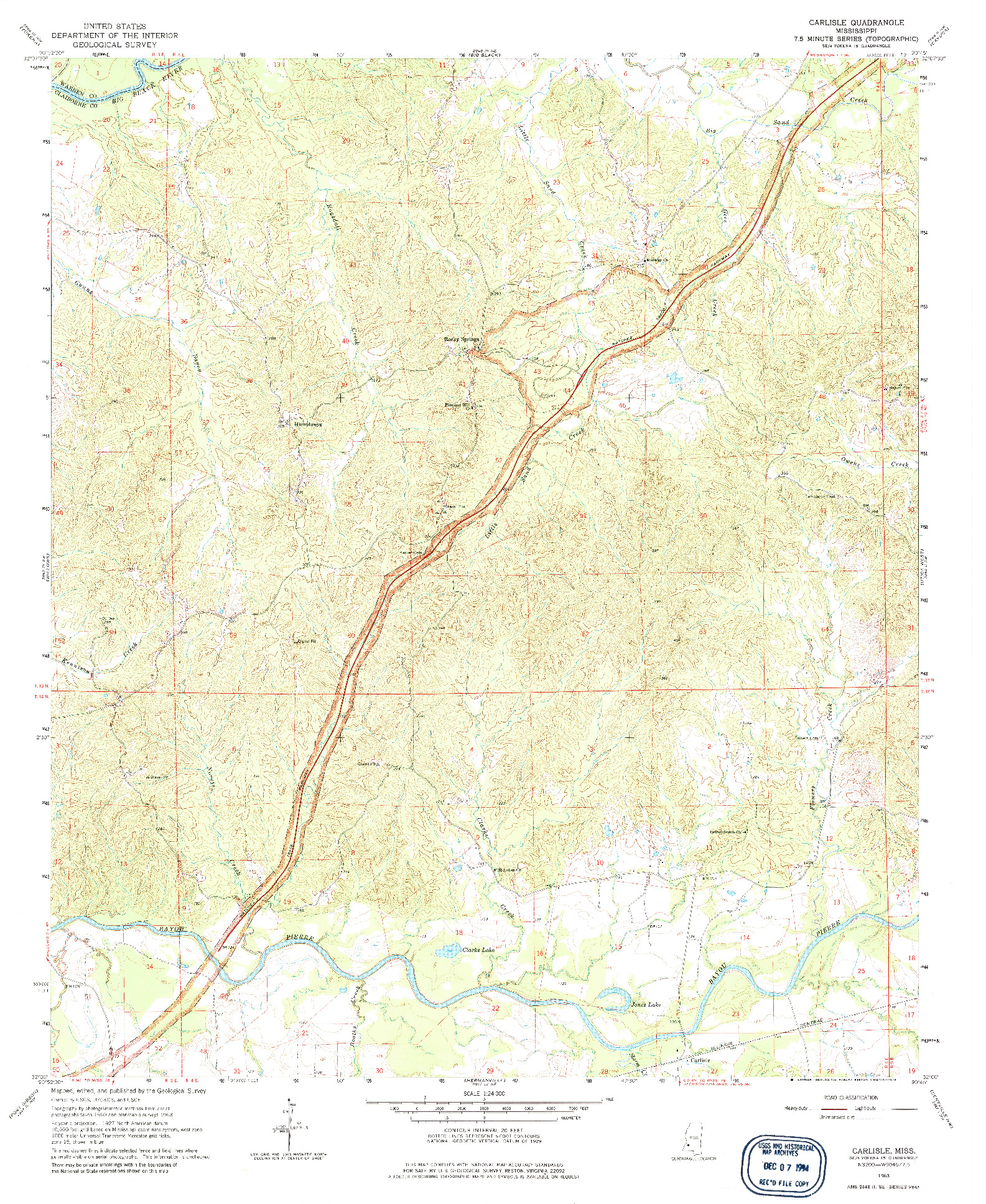 USGS 1:24000-SCALE QUADRANGLE FOR CARLISLE, MS 1963