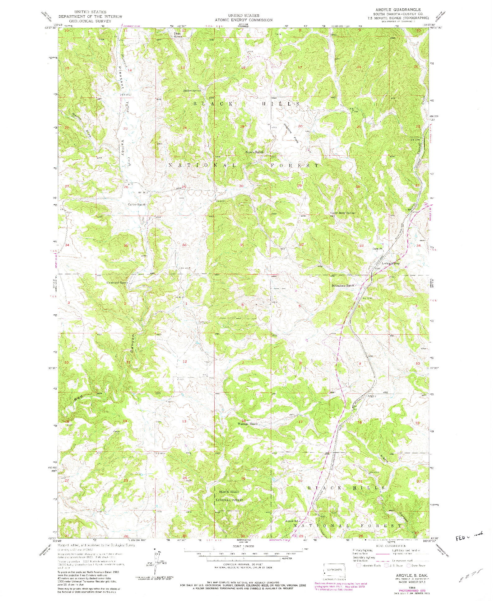 USGS 1:24000-SCALE QUADRANGLE FOR ARGYLE, SD 1955