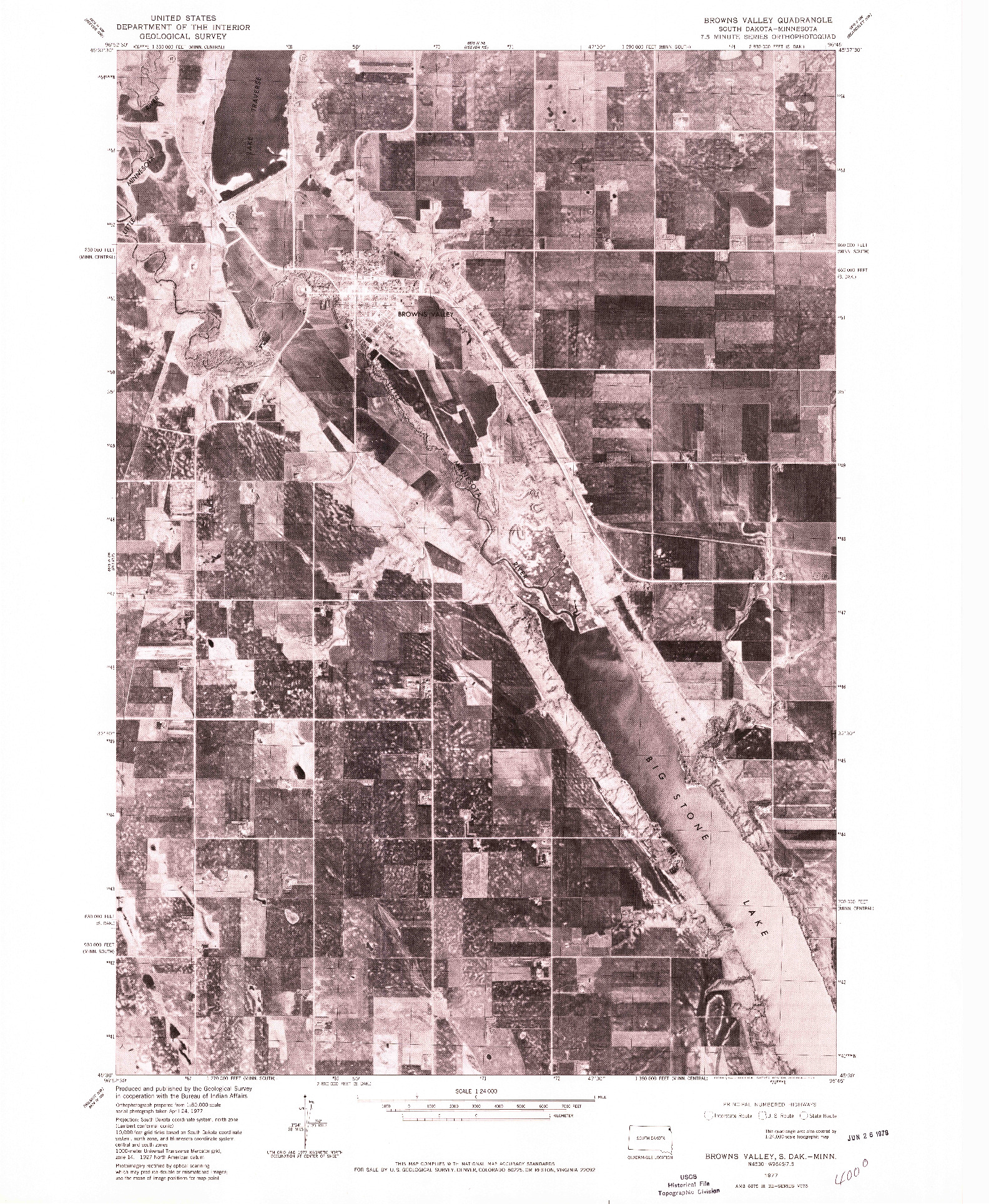 USGS 1:24000-SCALE QUADRANGLE FOR BROWNS VALLEY, SD 1977