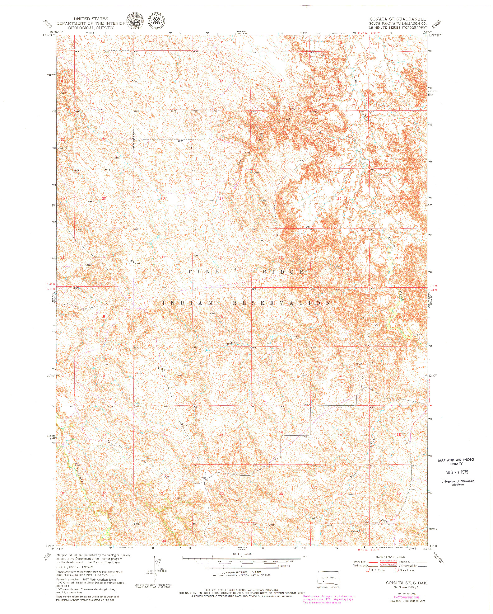 USGS 1:24000-SCALE QUADRANGLE FOR CONATA SE, SD 1952