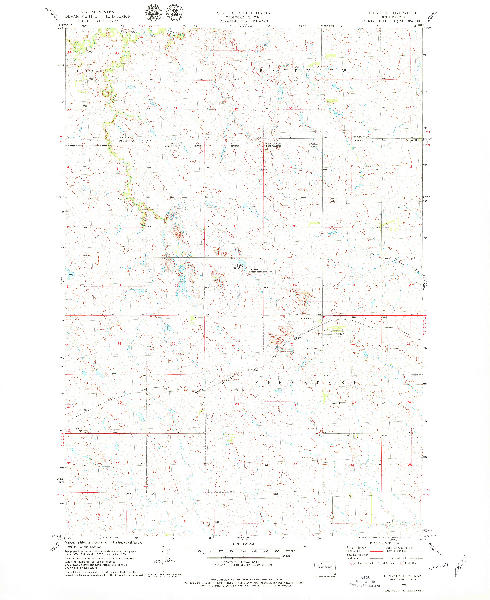 USGS 1:24000-SCALE QUADRANGLE FOR FIRESTEEL, SD 1978