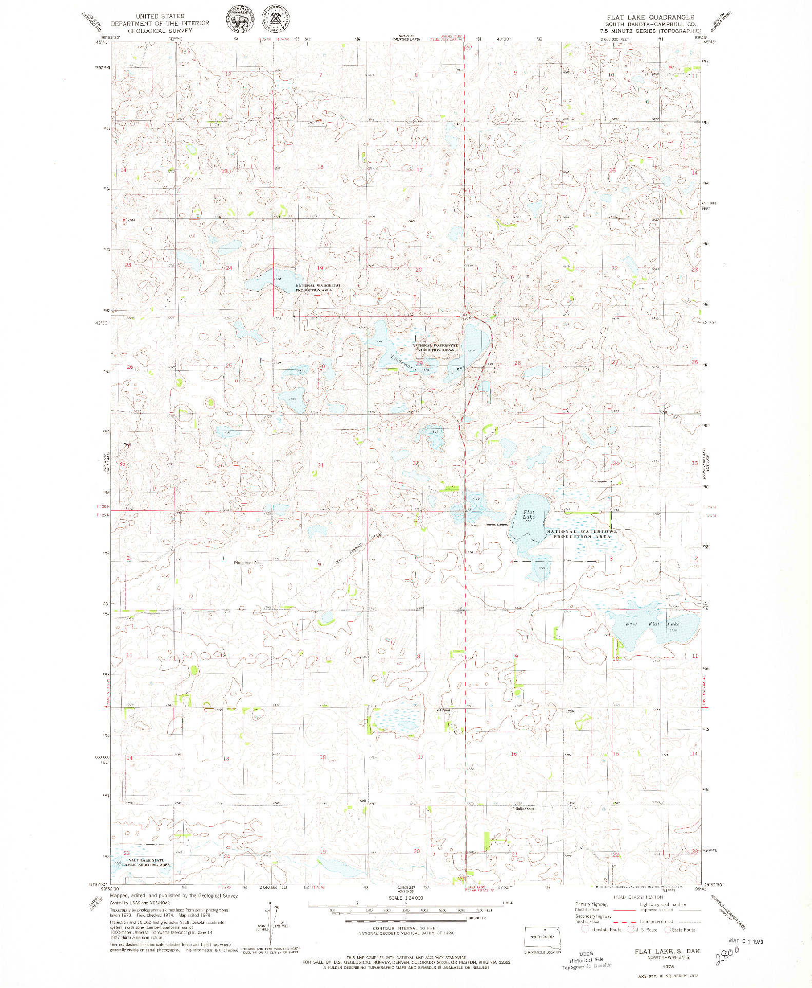 USGS 1:24000-SCALE QUADRANGLE FOR FLAT LAKE, SD 1978