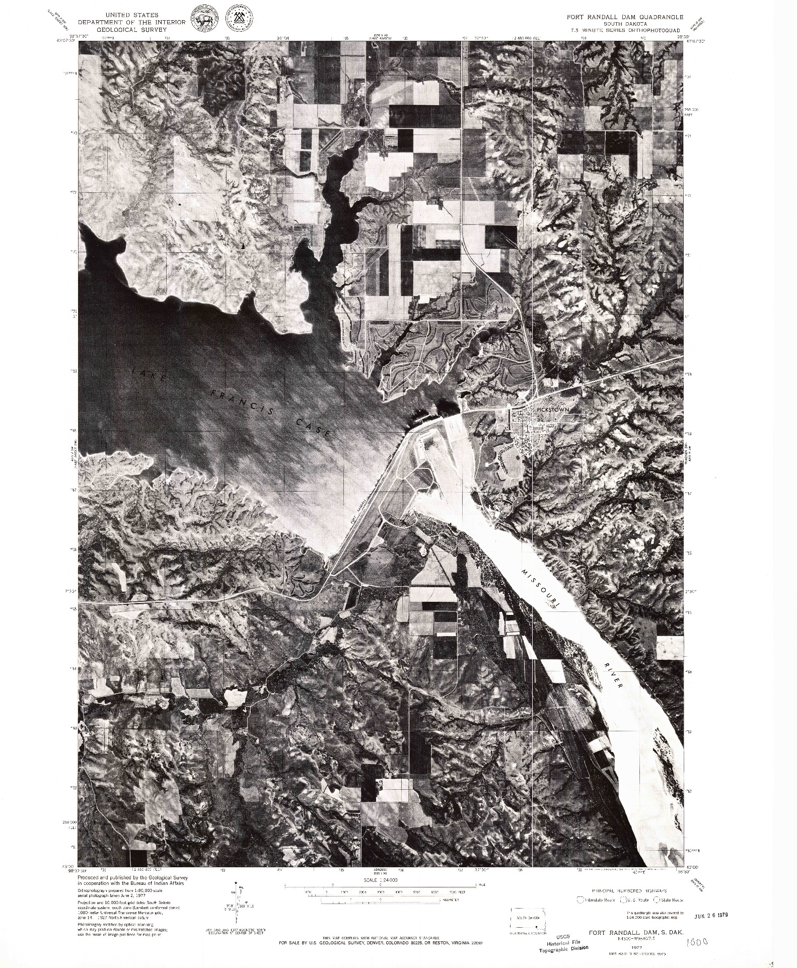 USGS 1:24000-SCALE QUADRANGLE FOR FORT RANDALL DAM, SD 1977