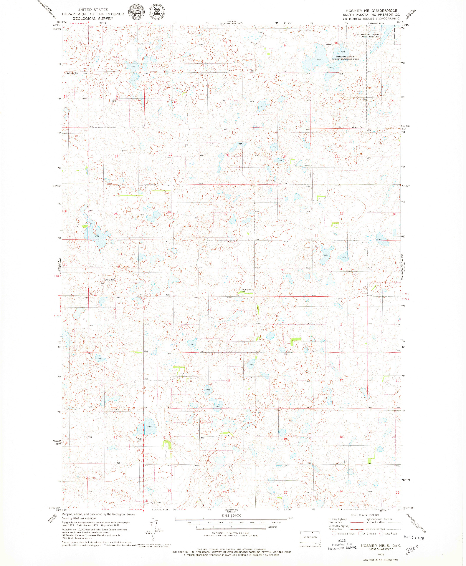 USGS 1:24000-SCALE QUADRANGLE FOR HOSMER NE, SD 1978