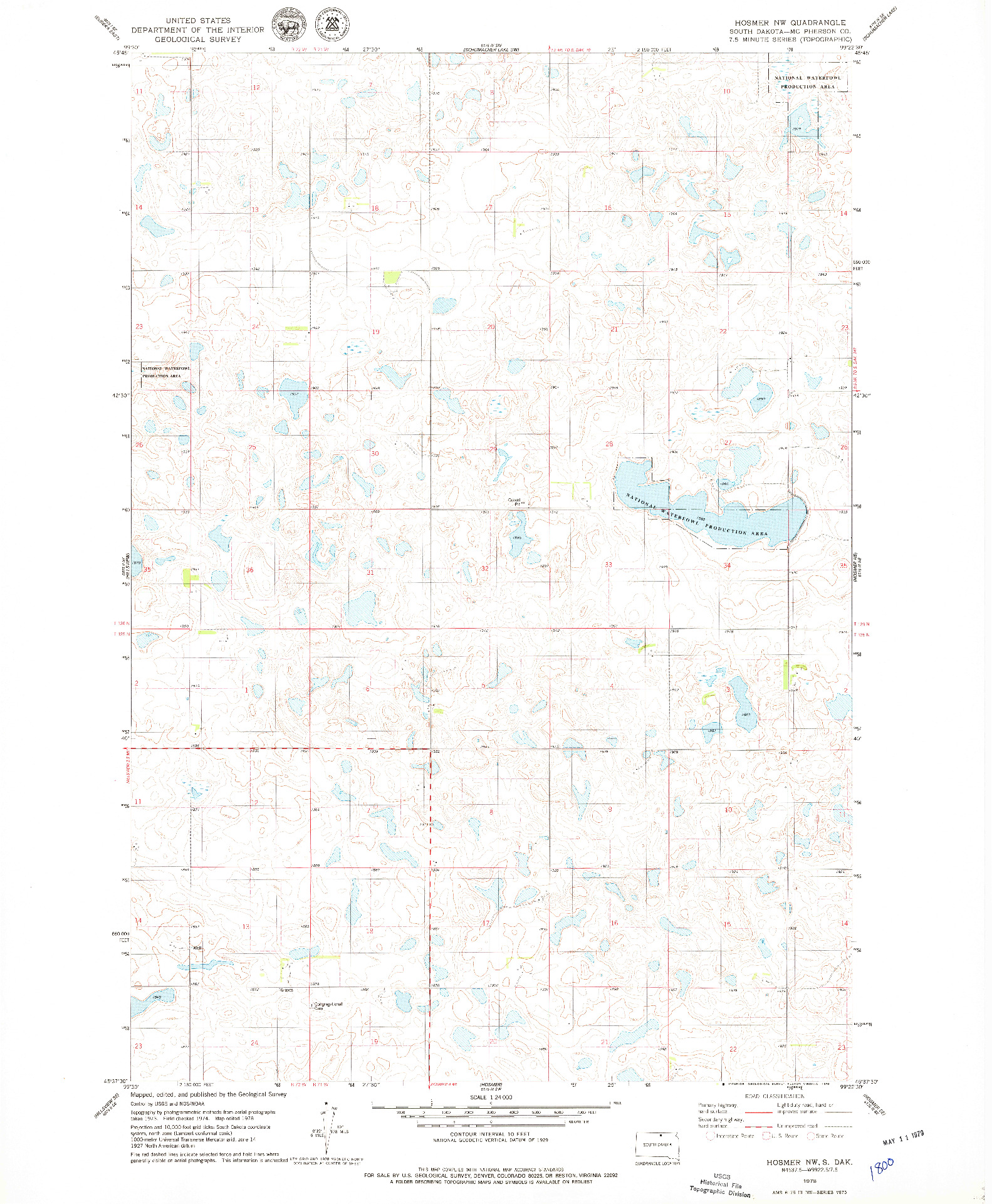 USGS 1:24000-SCALE QUADRANGLE FOR HOSMER NW, SD 1978