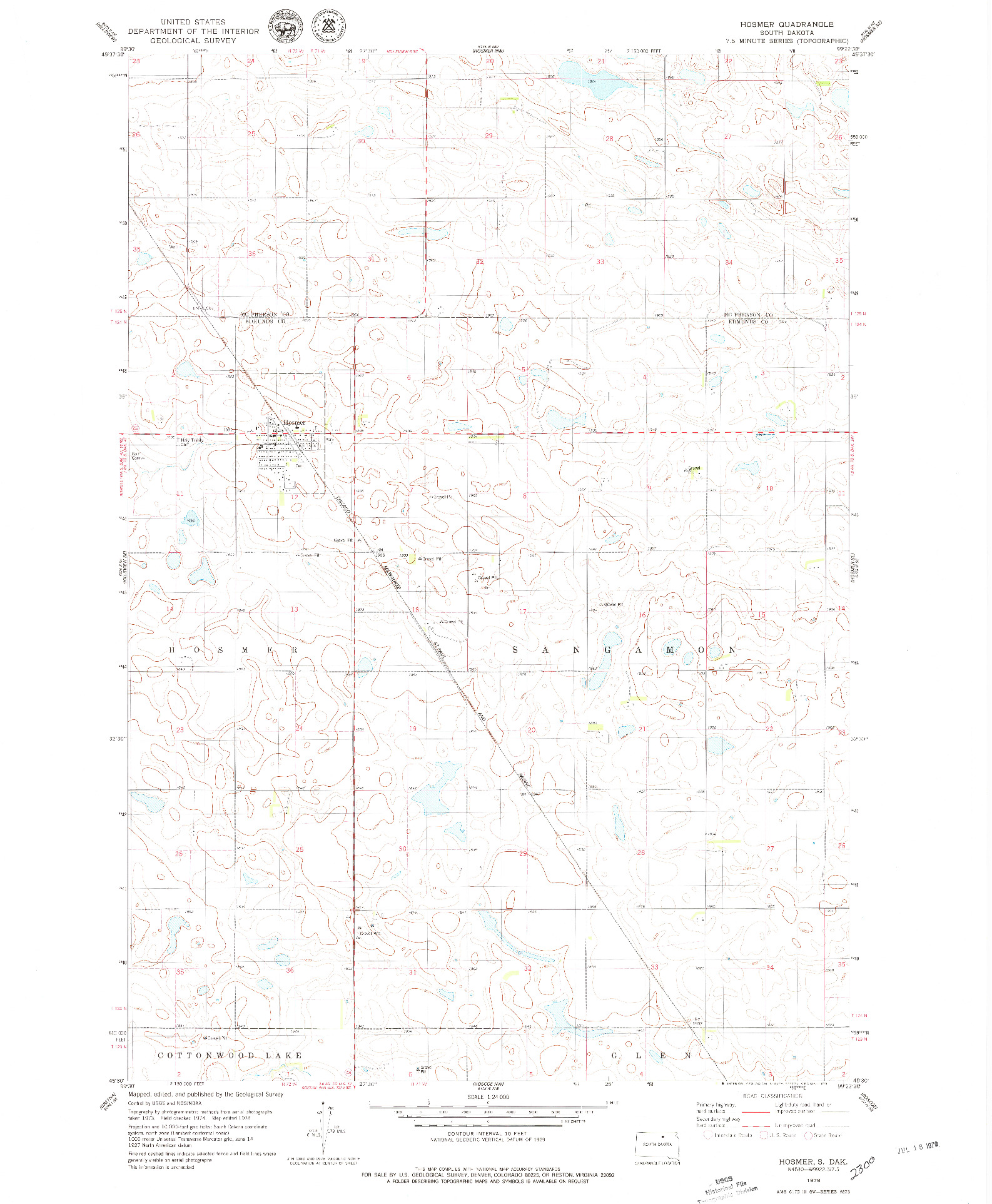 USGS 1:24000-SCALE QUADRANGLE FOR HOSMER, SD 1978