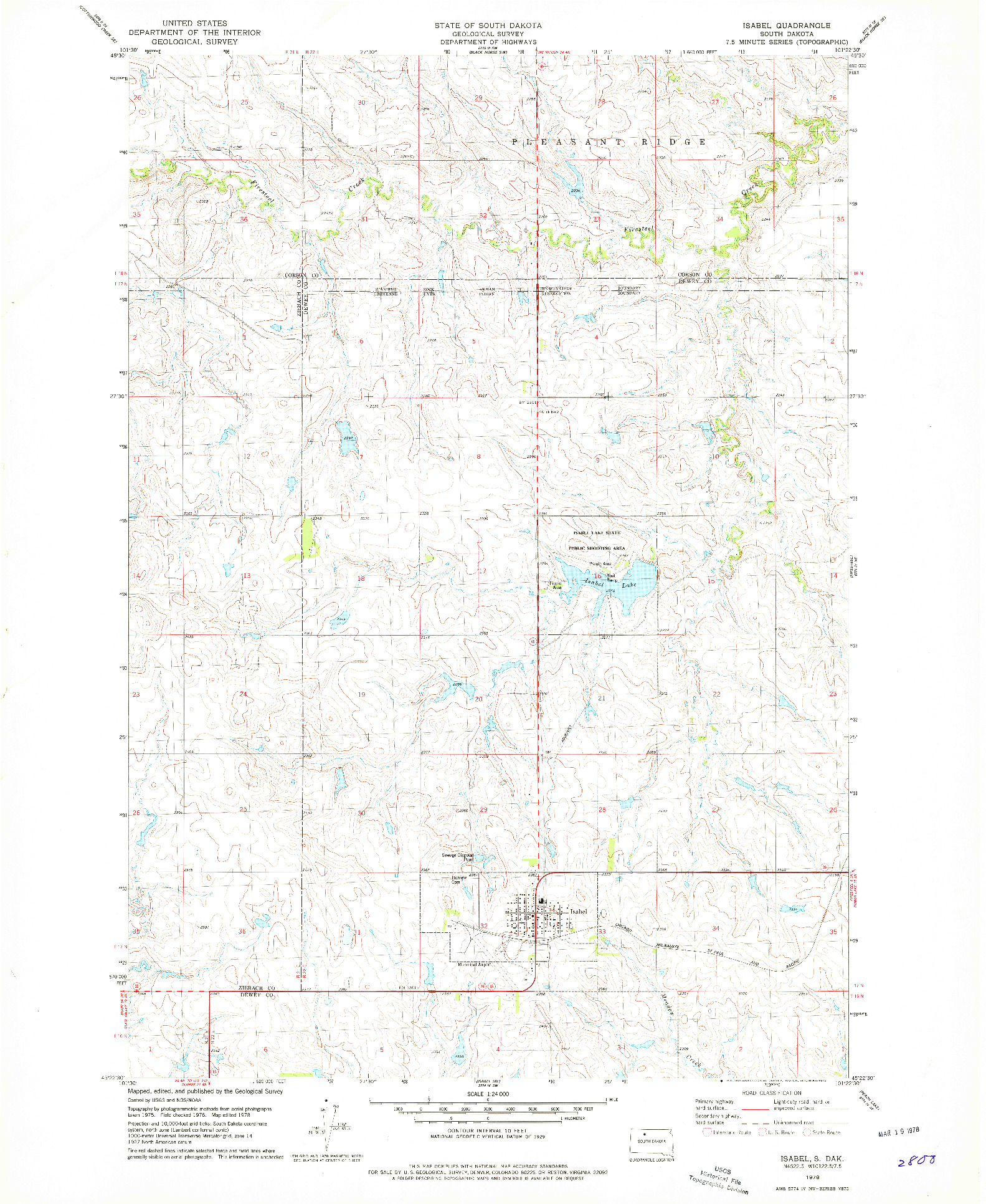 USGS 1:24000-SCALE QUADRANGLE FOR ISABEL, SD 1978